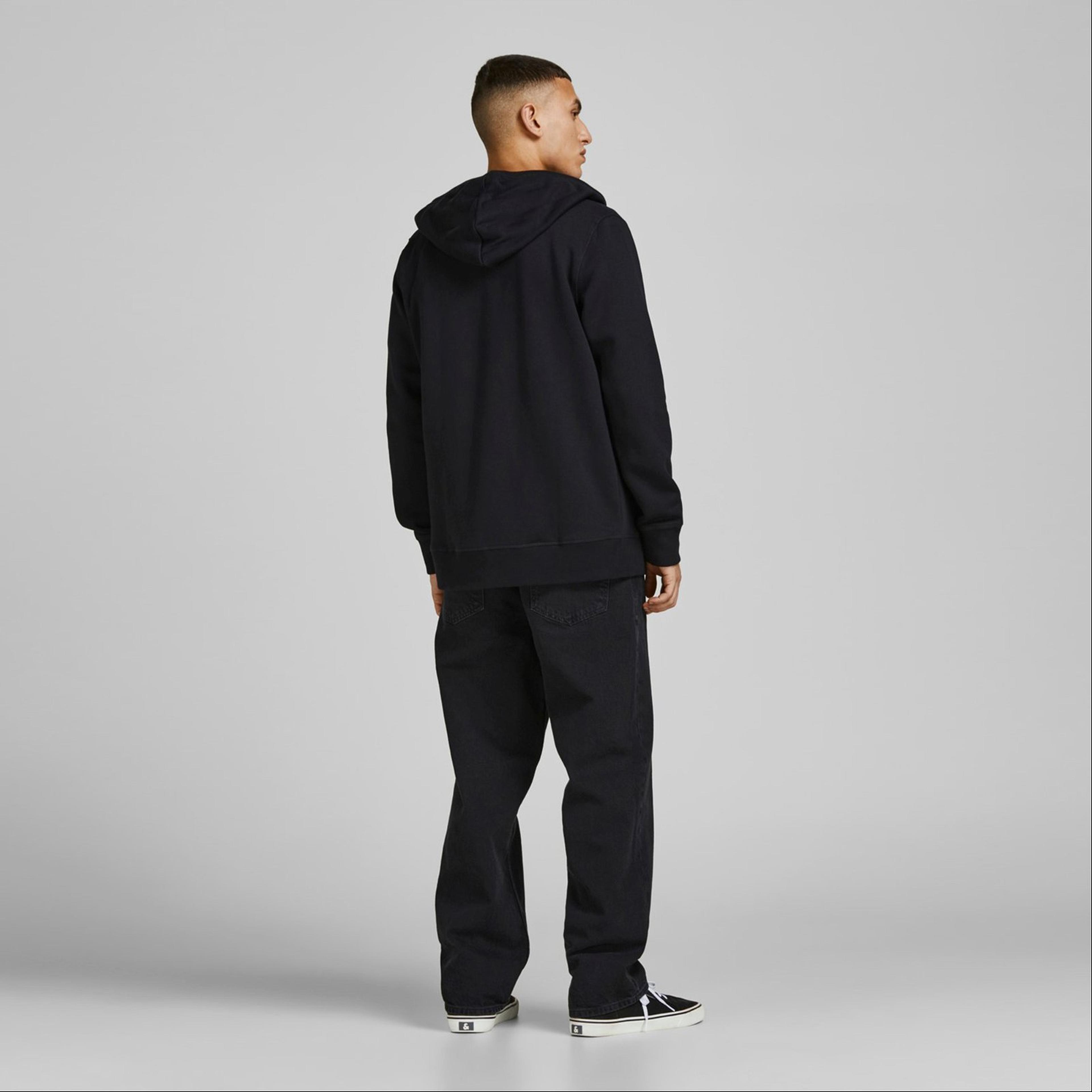 Jack & Jones Jortons Sweat Zip Erkek Siyah Sweatshirt