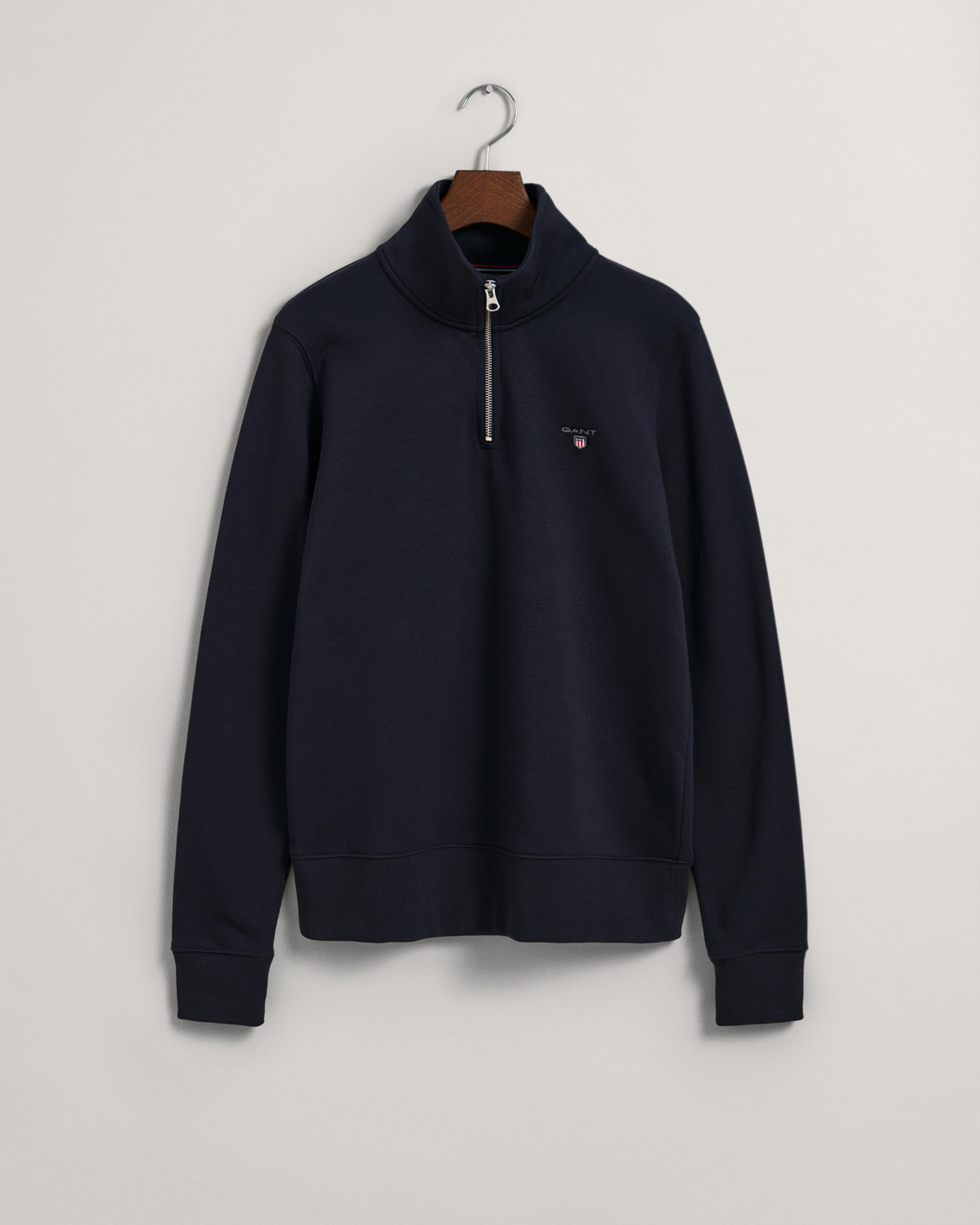 Gant Erkek Lacivert Regular Fit Yarım Fermuarlı Sweatshirt