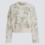 adidas Future Icon 3 Stripes Crew Kadın Krem Rengi Sweatshirt