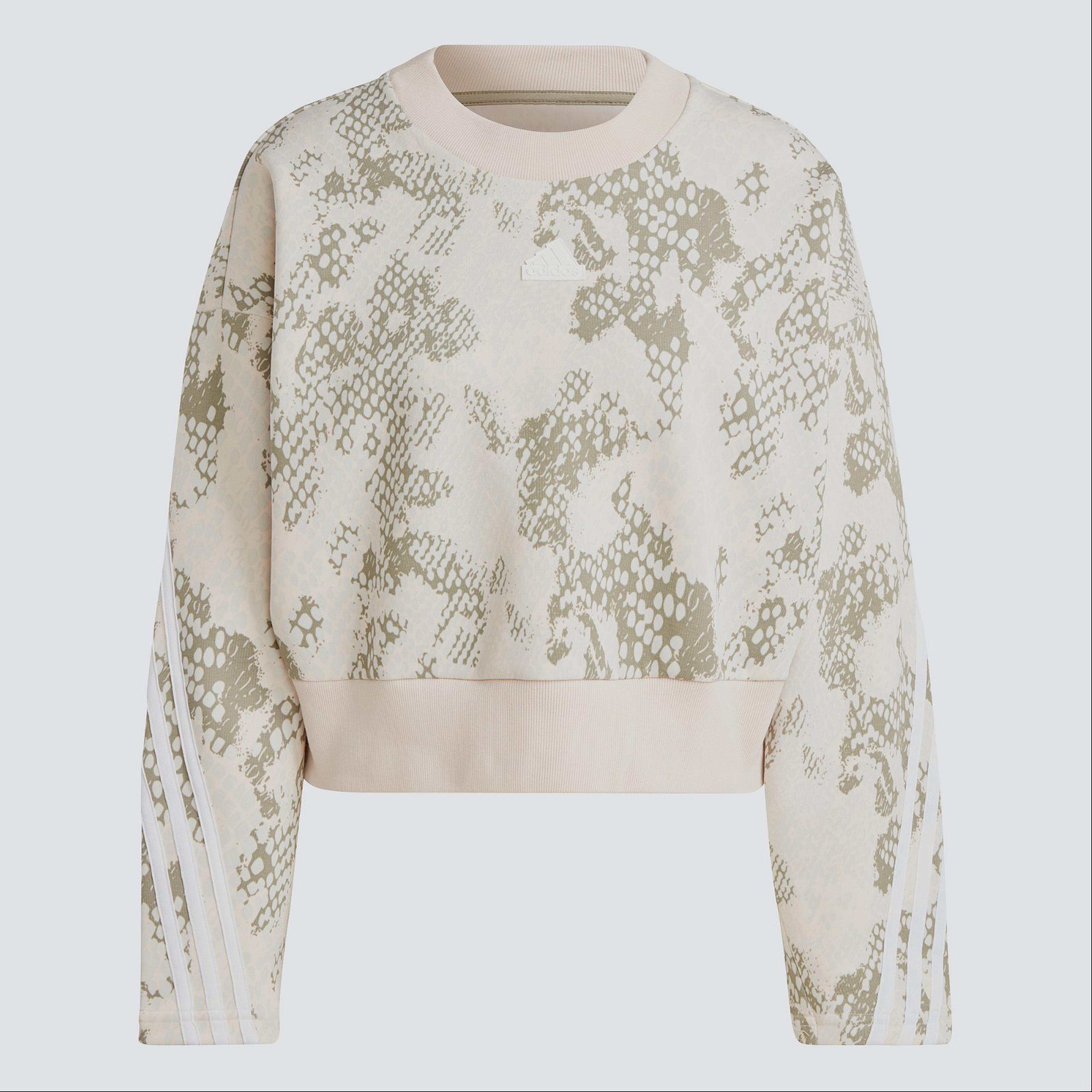 adidas Future Icon 3 Stripes Crew Kadın Krem Rengi Sweatshirt
