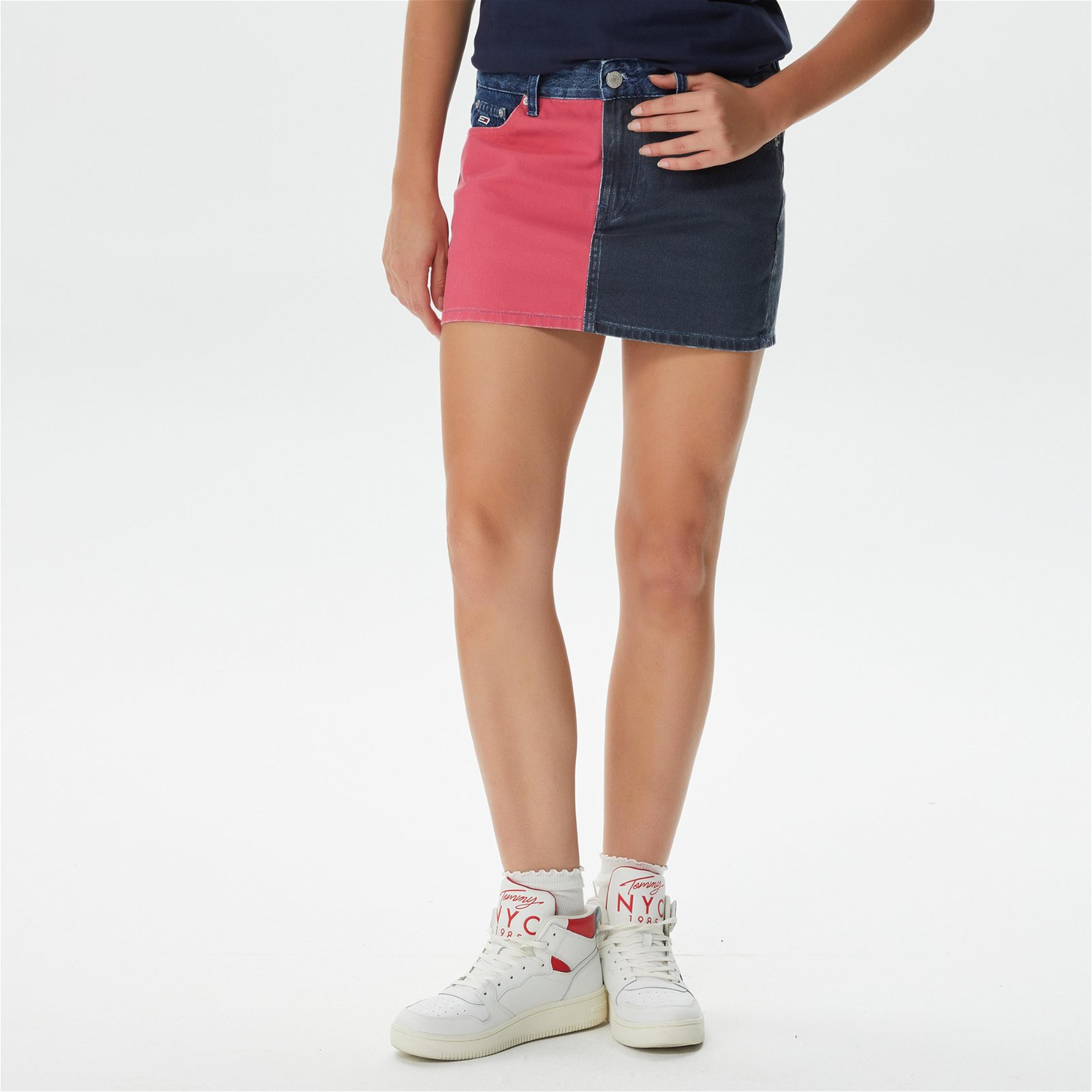 Tommy Hilfiger Micro Mini Kadın Lacivert Etek