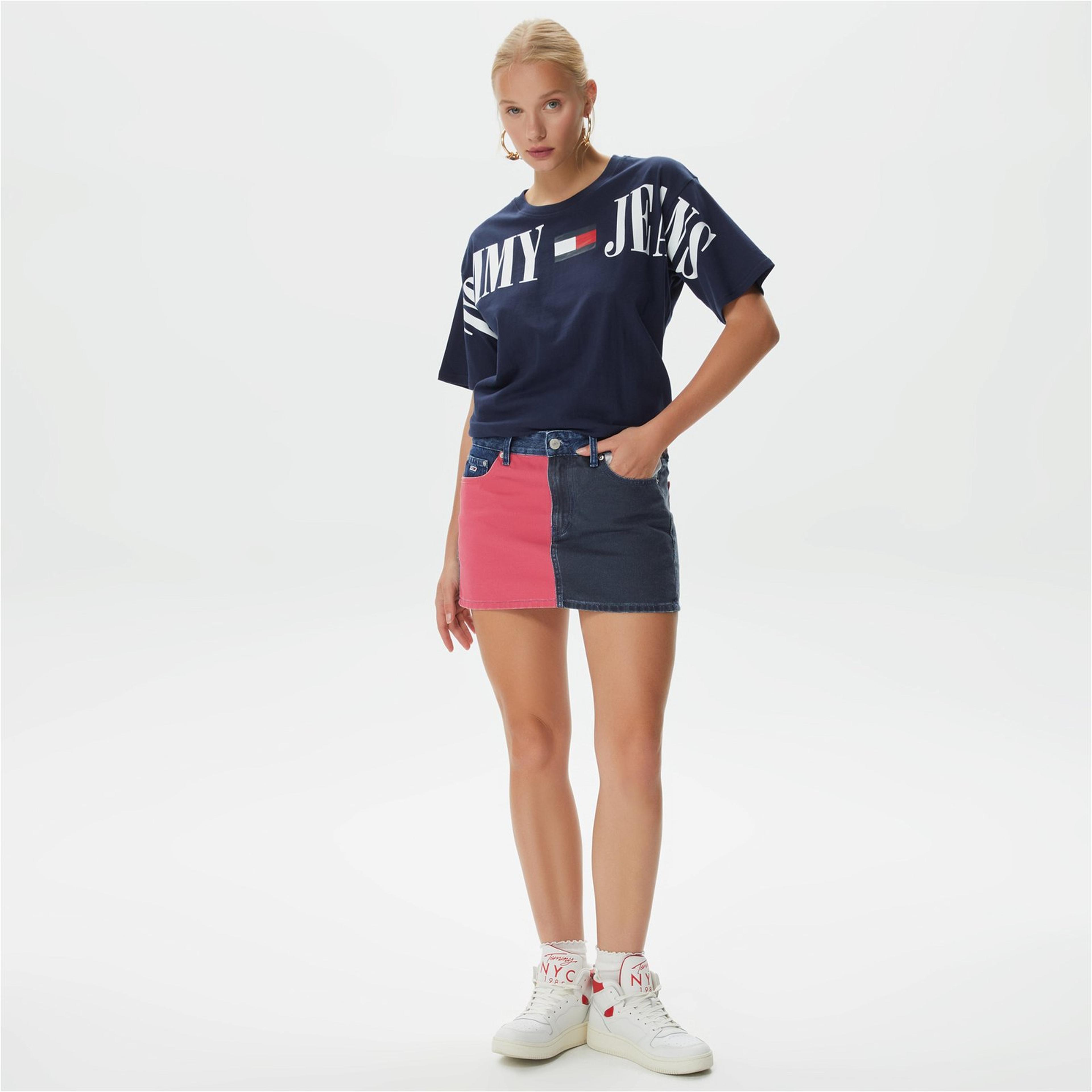 Tommy Hilfiger Micro Mini Kadın Lacivert Etek