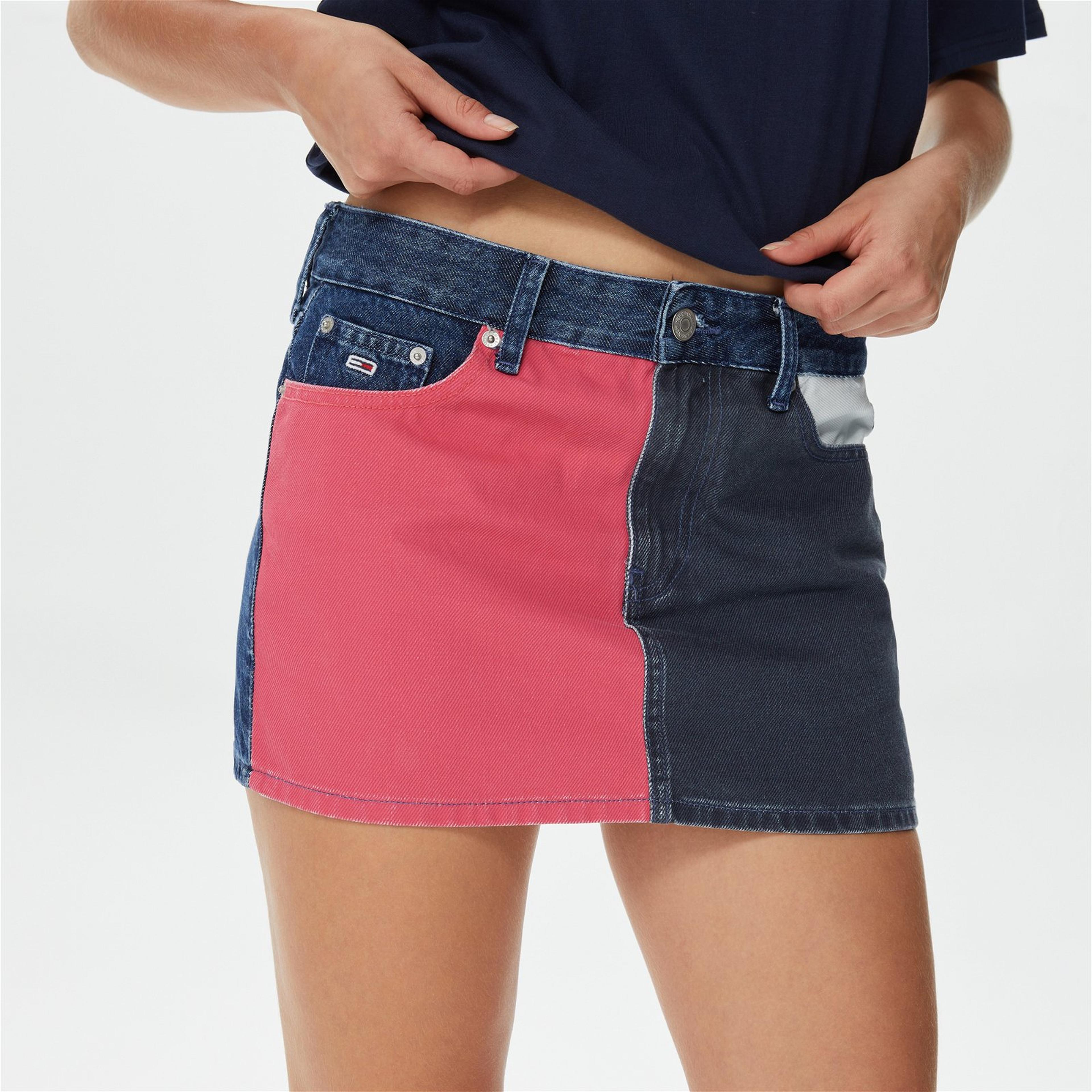 Tommy Hilfiger Micro Mini Kadın Lacivert Etek