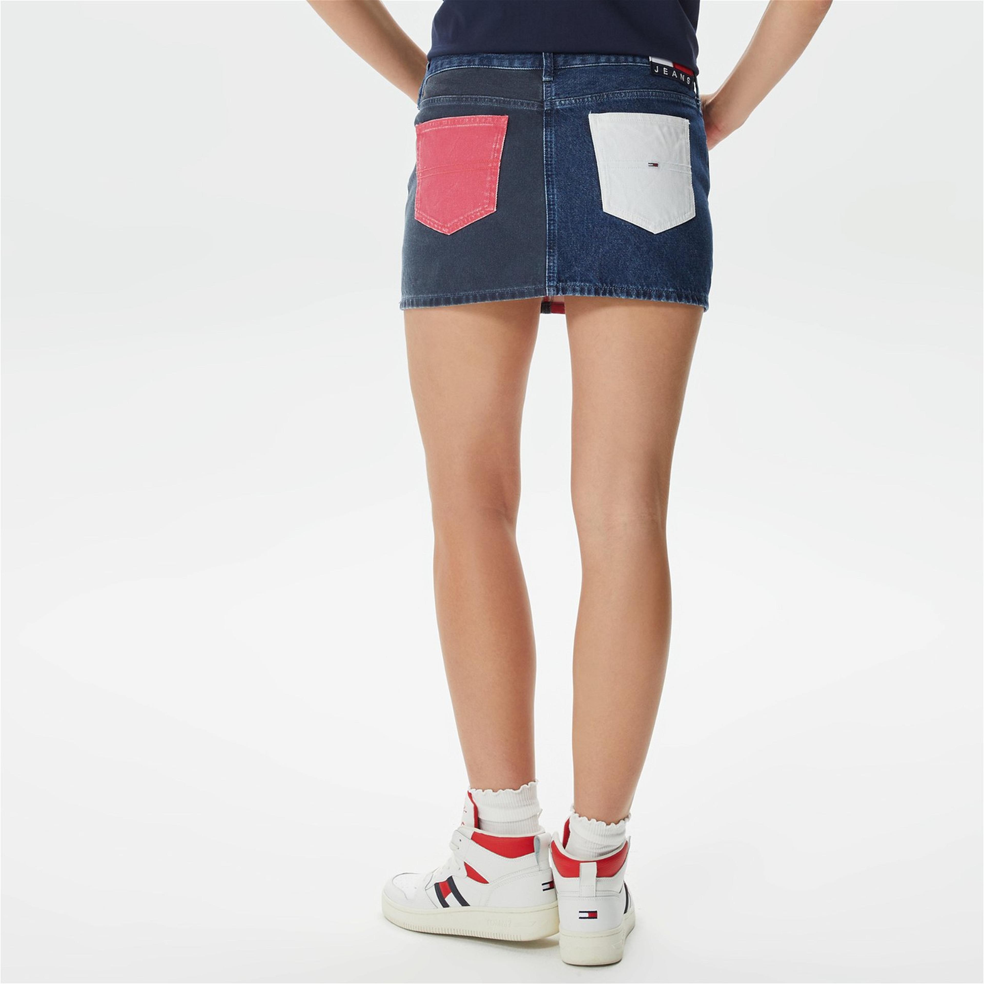 Tommy Hilfiger Micro Mini Kadın Lacivert Etek