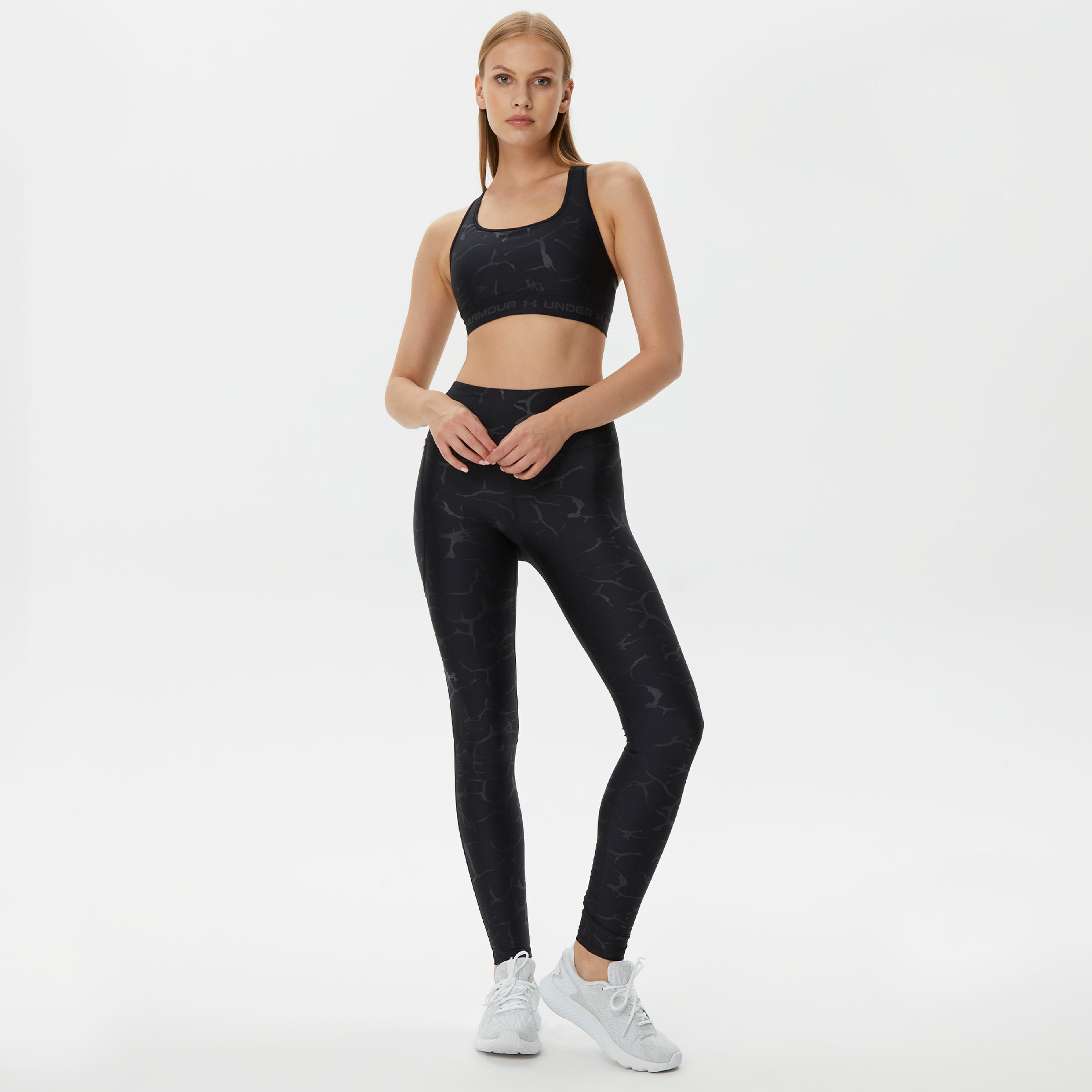 Under Armour Crossback Mid EmboKadın Siyah Bra