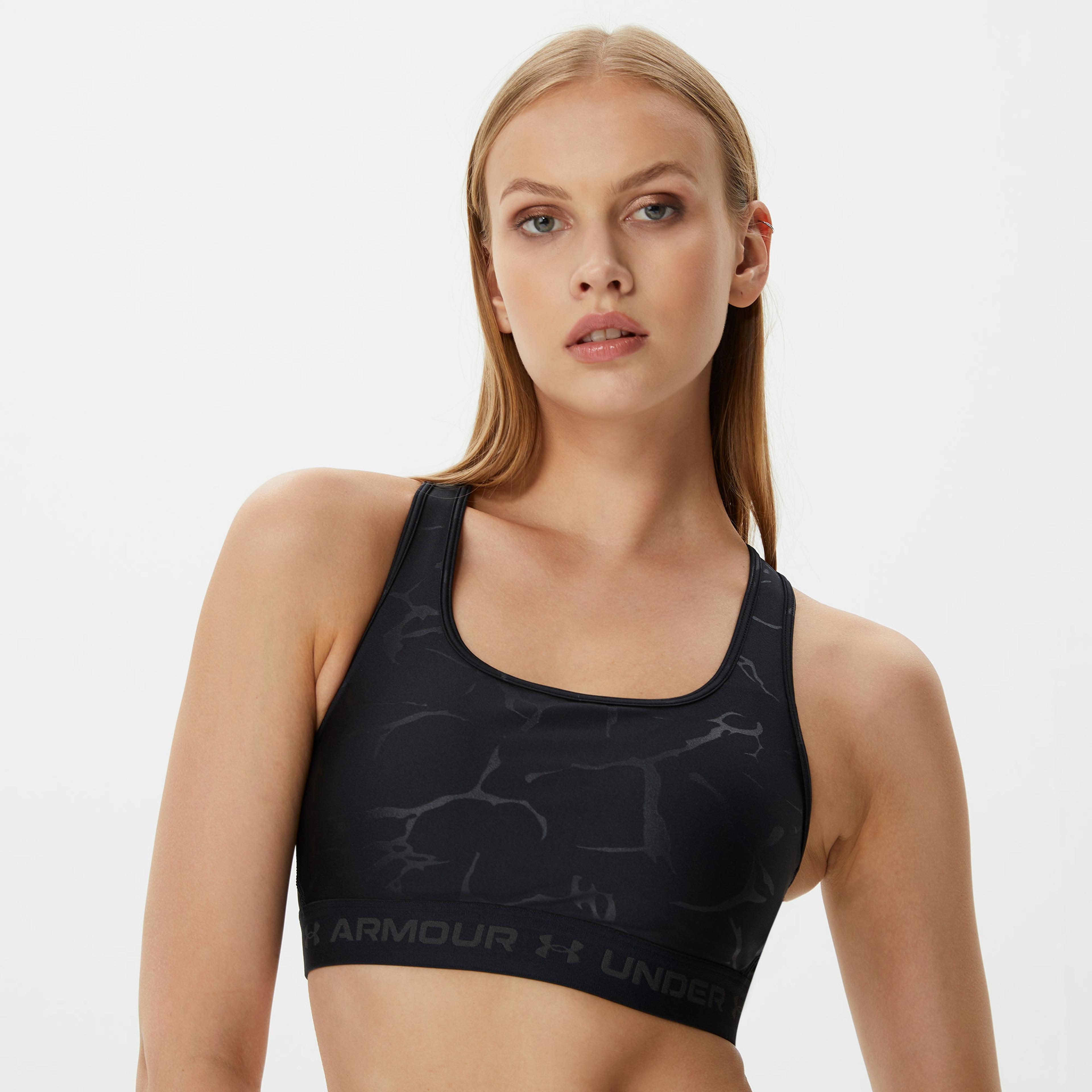 Under Armour Crossback Mid EmboKadın Siyah Bra
