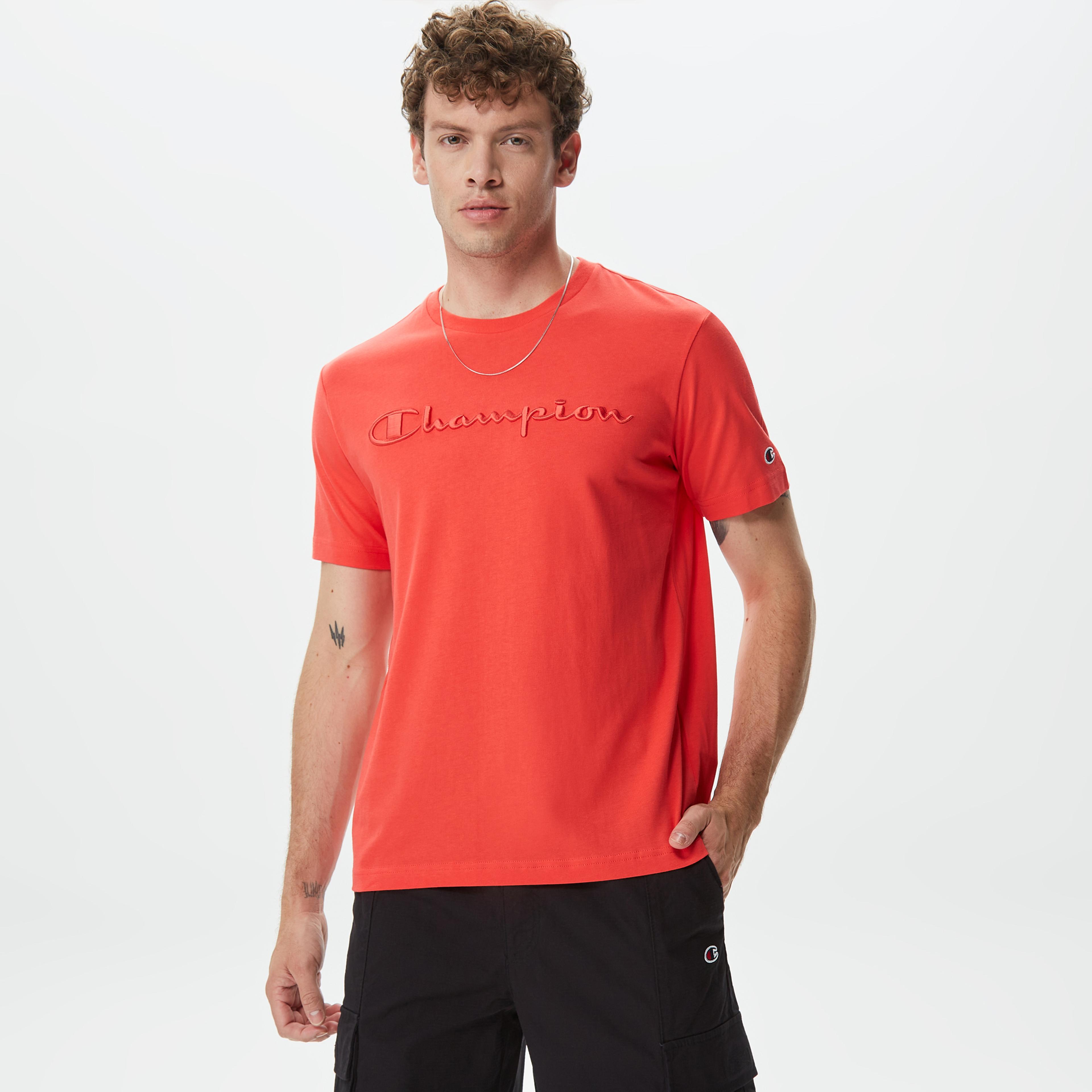 Champion Crewneck Erkek Turuncu T-Shirt