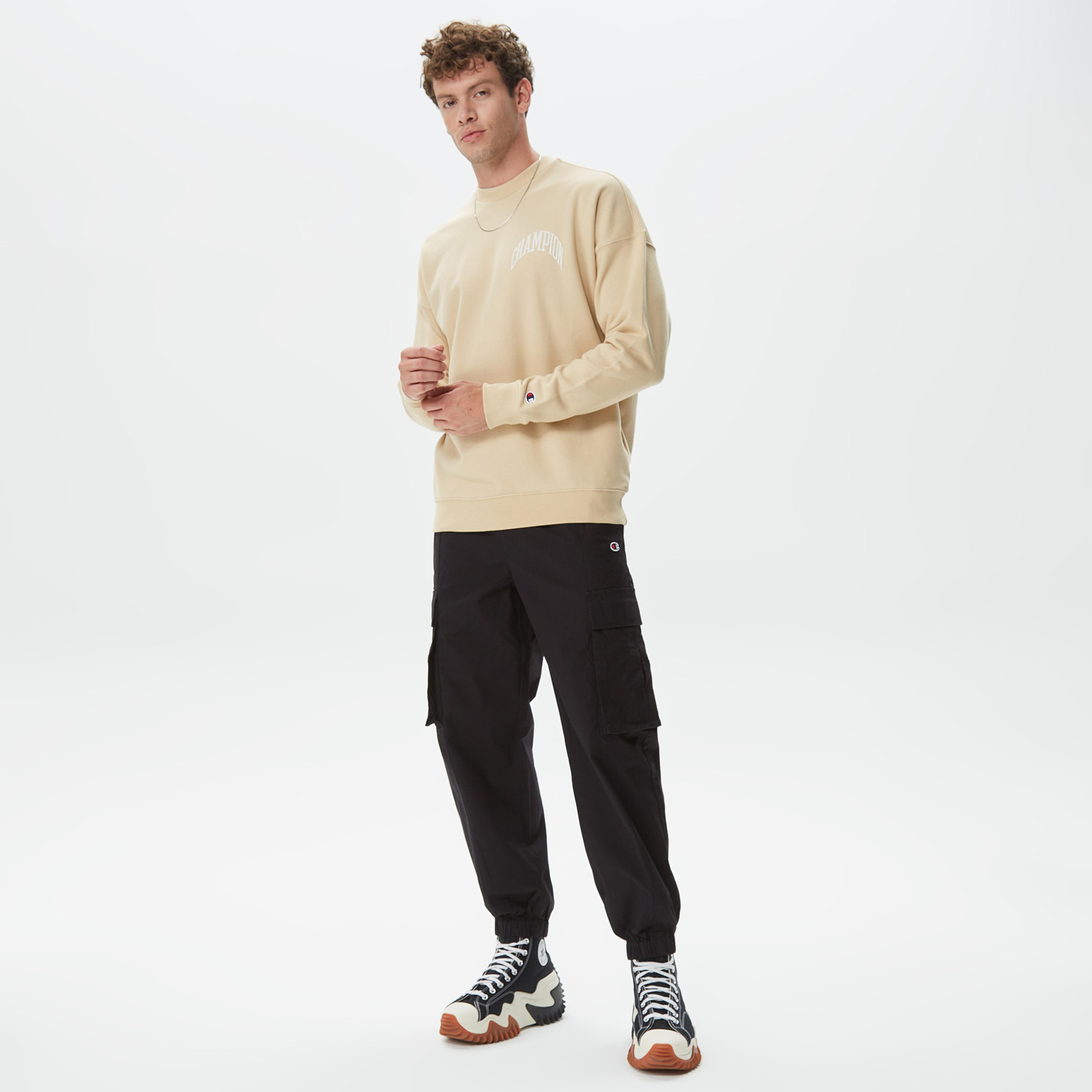 Champion Crewneck Erkek Krem Sweatshirt