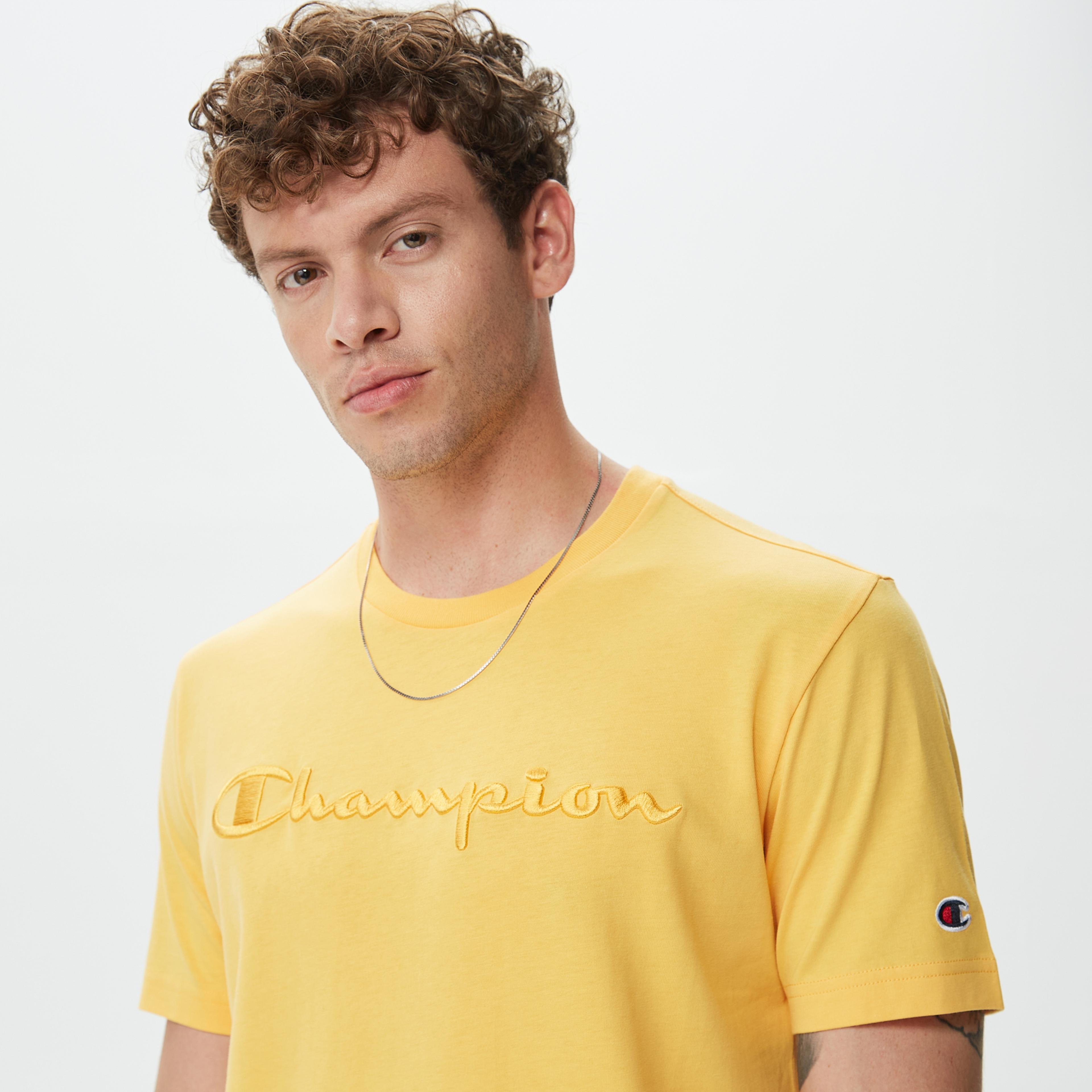 Champion Crewneck Erkek Sarı T-Shirt