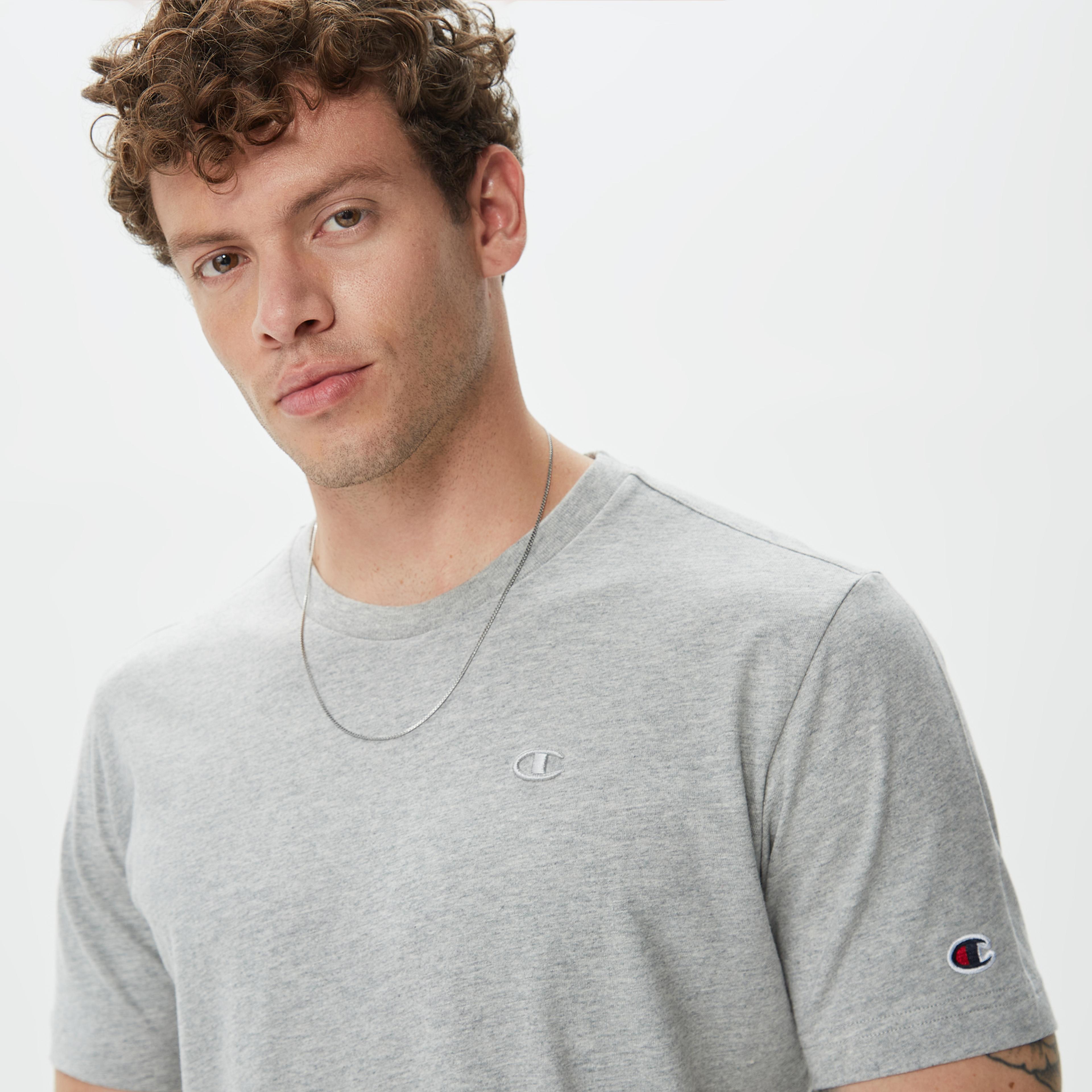 Champion Crewneck Erkek Gri T-Shirt