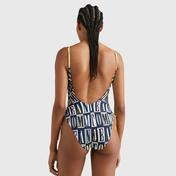 Tommy Hilfiger Plunge One Piece Kadın Siyah Mayo