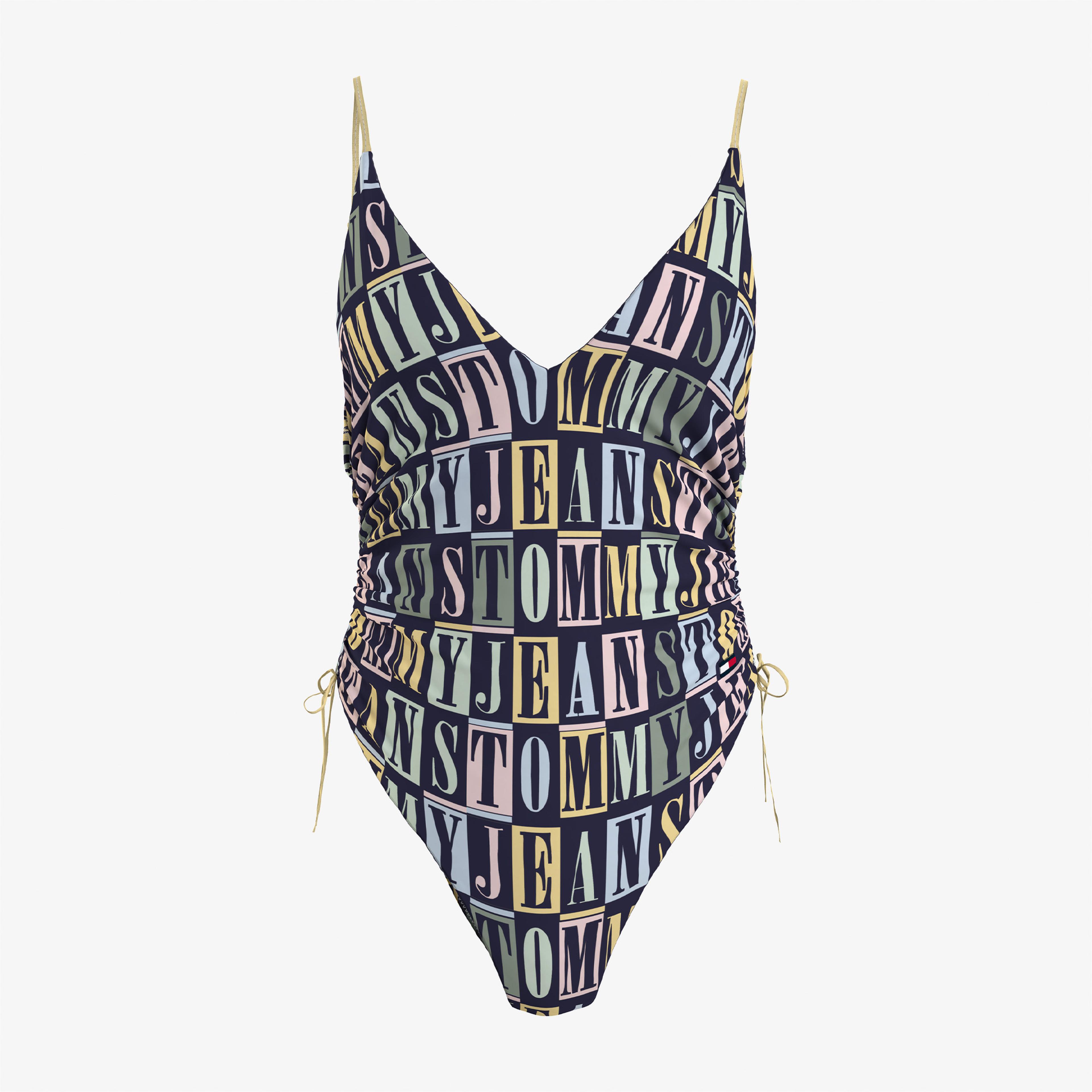 Tommy Hilfiger Plunge One Piece Kadın Siyah Mayo