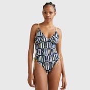 Tommy Hilfiger Plunge One Piece Kadın Siyah Mayo
