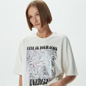 Only Onlanne Kısa Kollu Soul Box Kadın Krem Rengi T-Shirt
