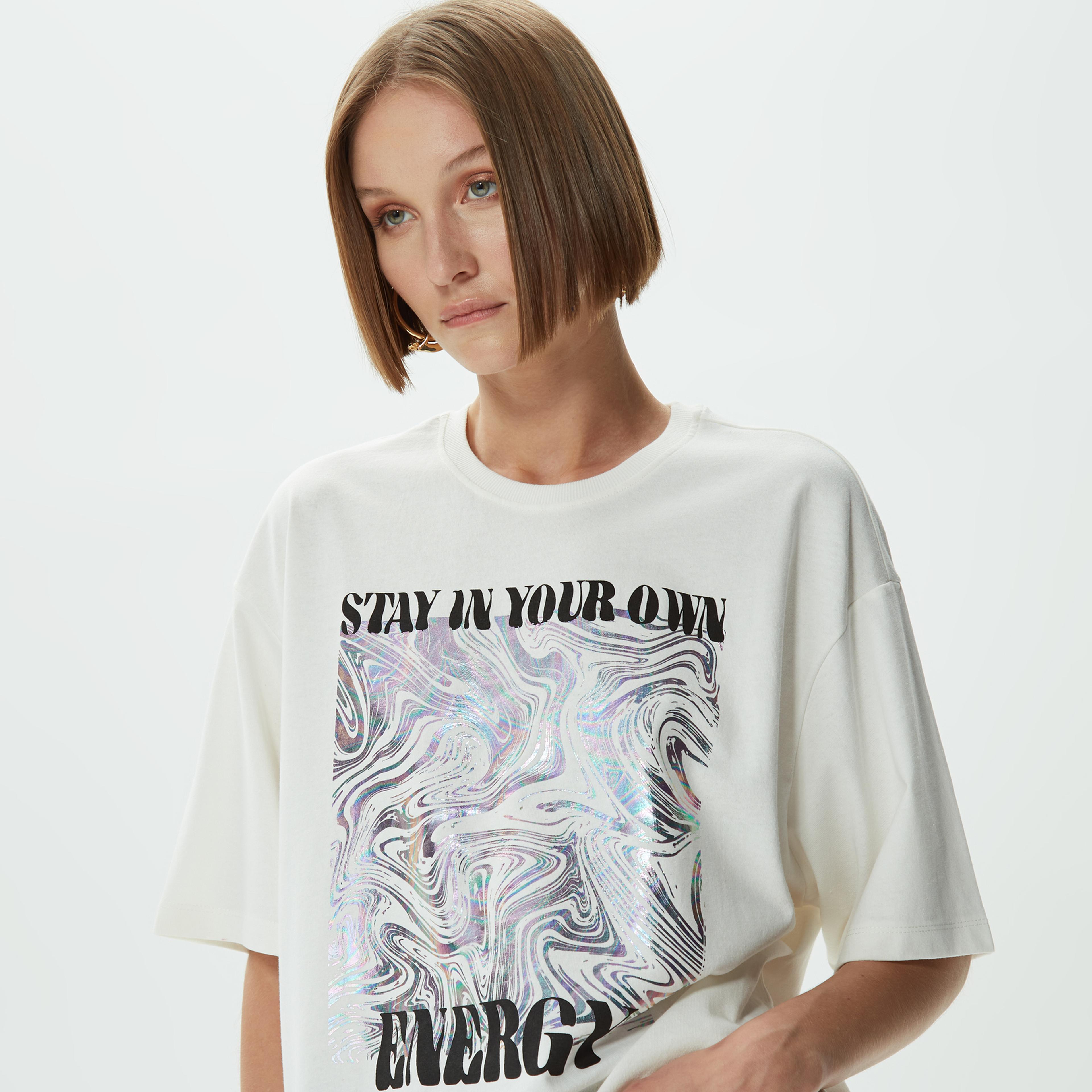 Only Onlanne Kısa Kollu Soul Box Kadın Krem Rengi T-Shirt