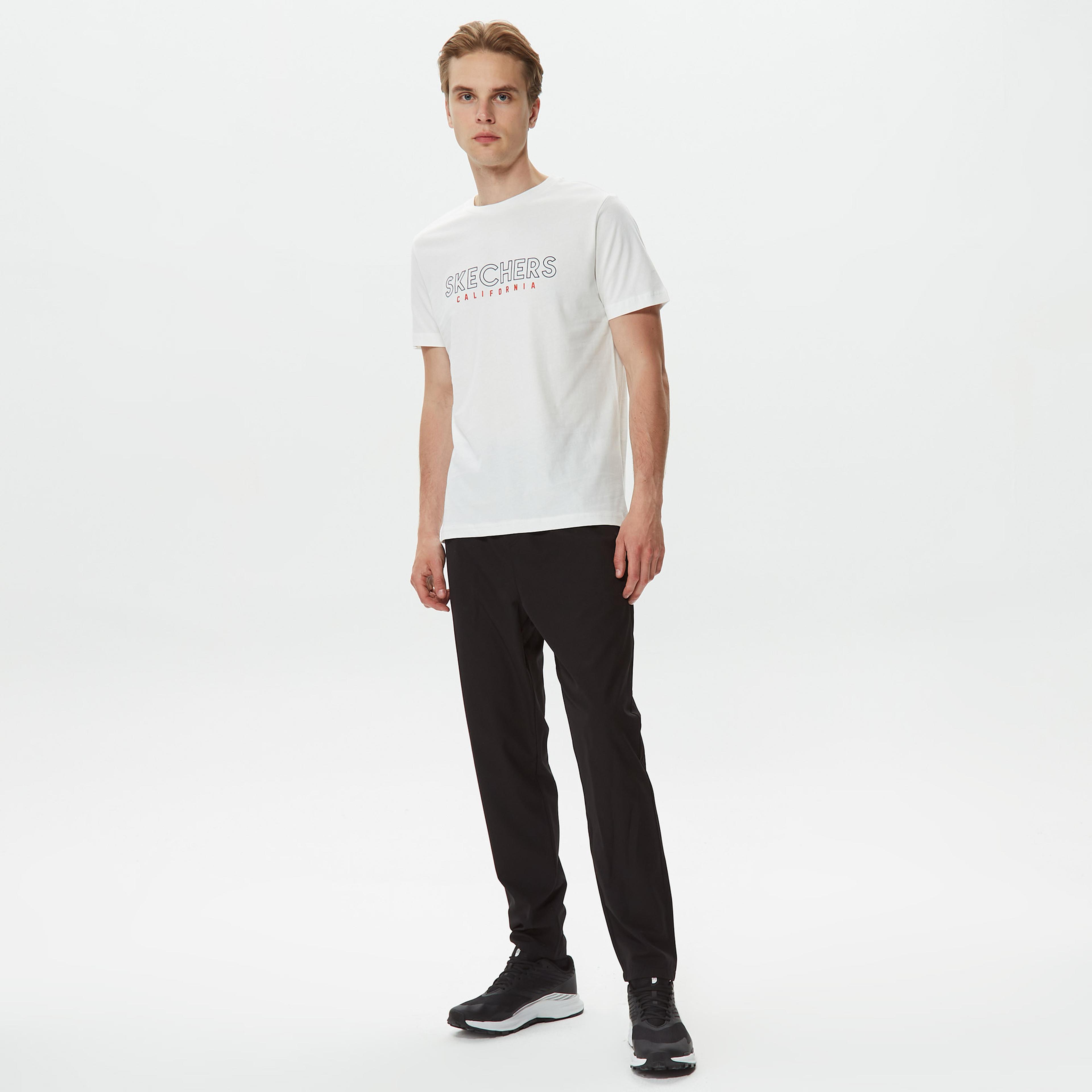 Skechers Graphic Crew Neck Erkek Beyaz T-Shirt