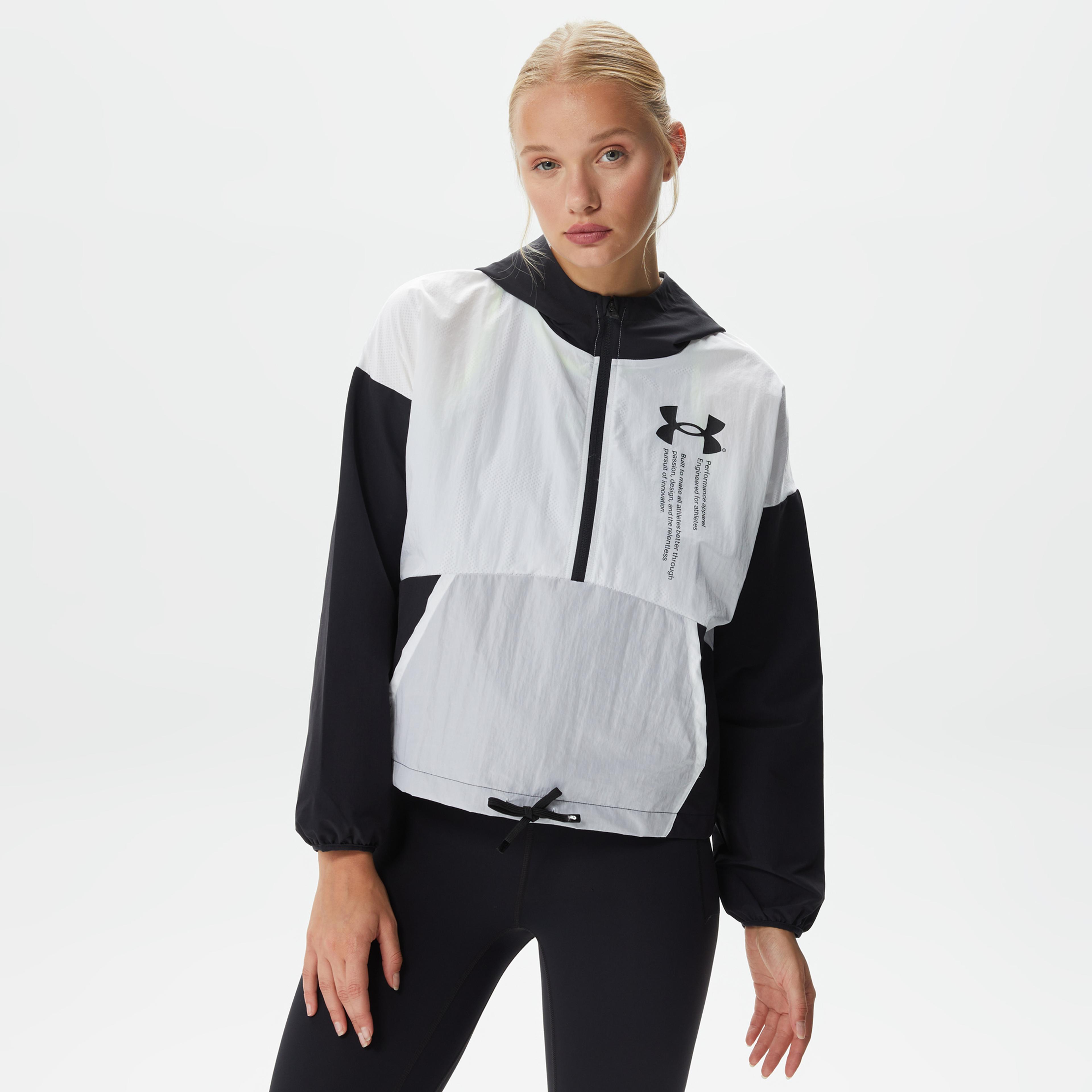 Under Armour Woven Graphic Jacket Kadın Siyah Sweatshirt
