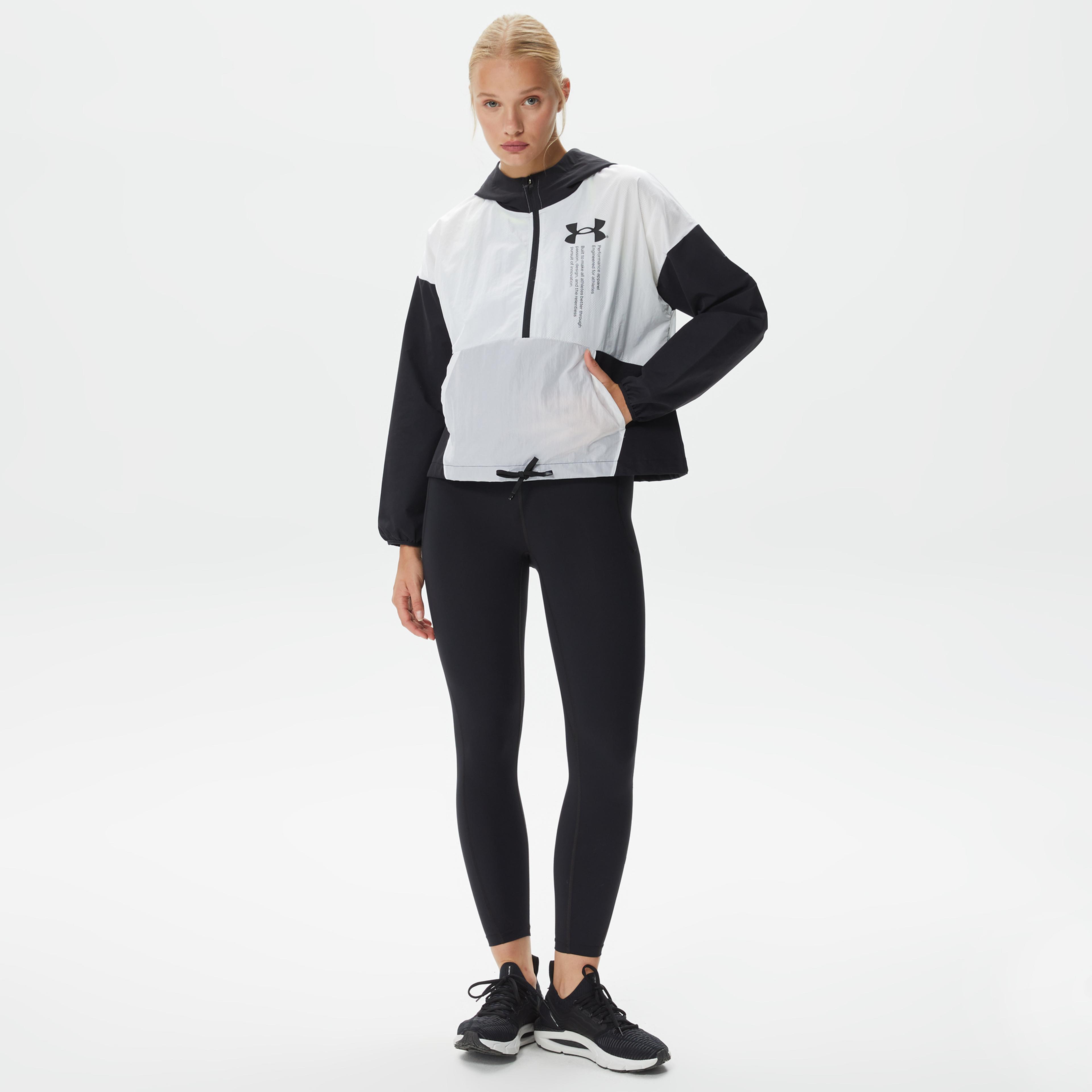 Under Armour Woven Graphic Jacket Kadın Siyah Sweatshirt