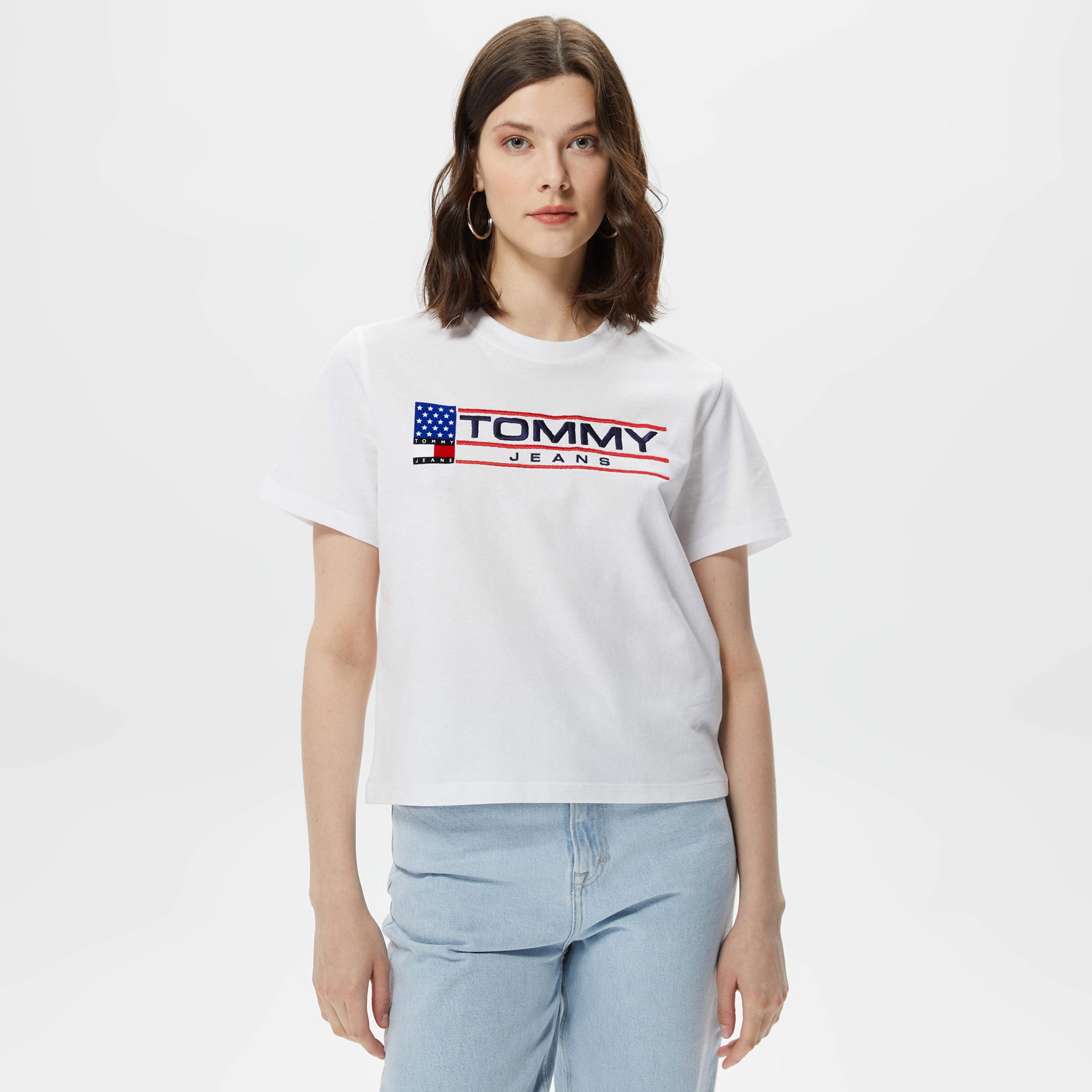 Tommy Jeans Modern Sport 1 Kadın Beyaz T-Shirt