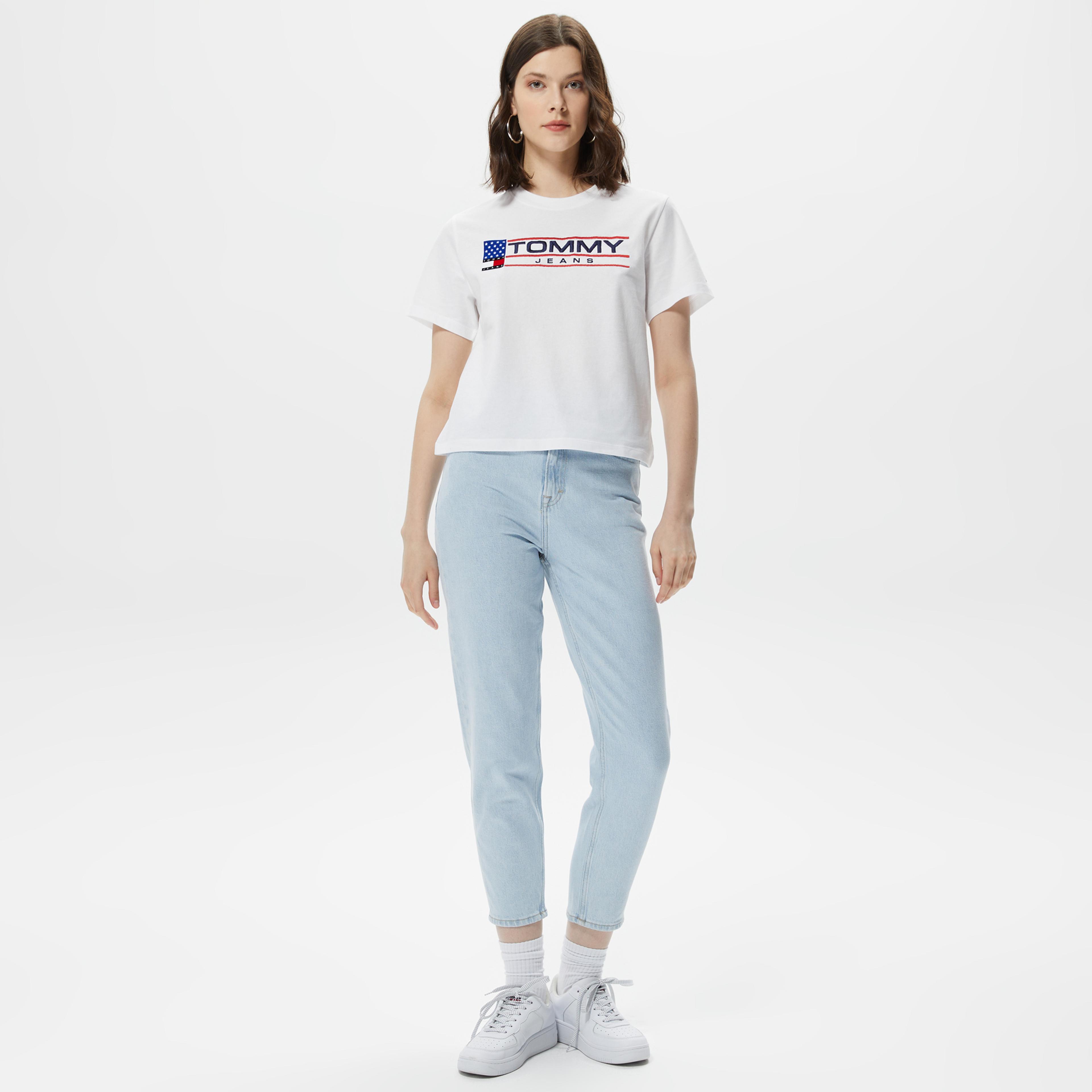 Tommy Jeans Modern Sport 1 Kadın Beyaz T-Shirt