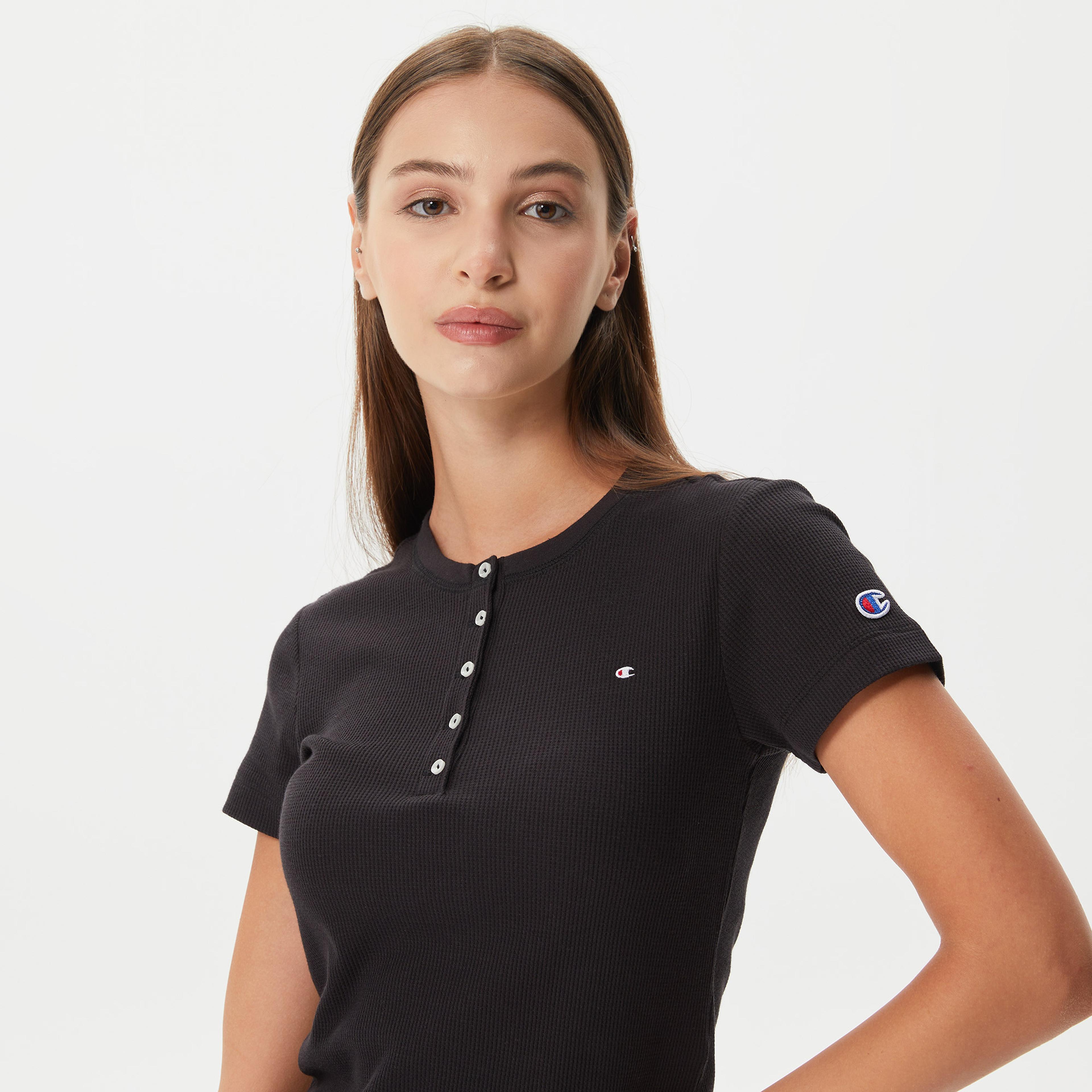 Champion Crewneck Kadın Siyah T-Shirt