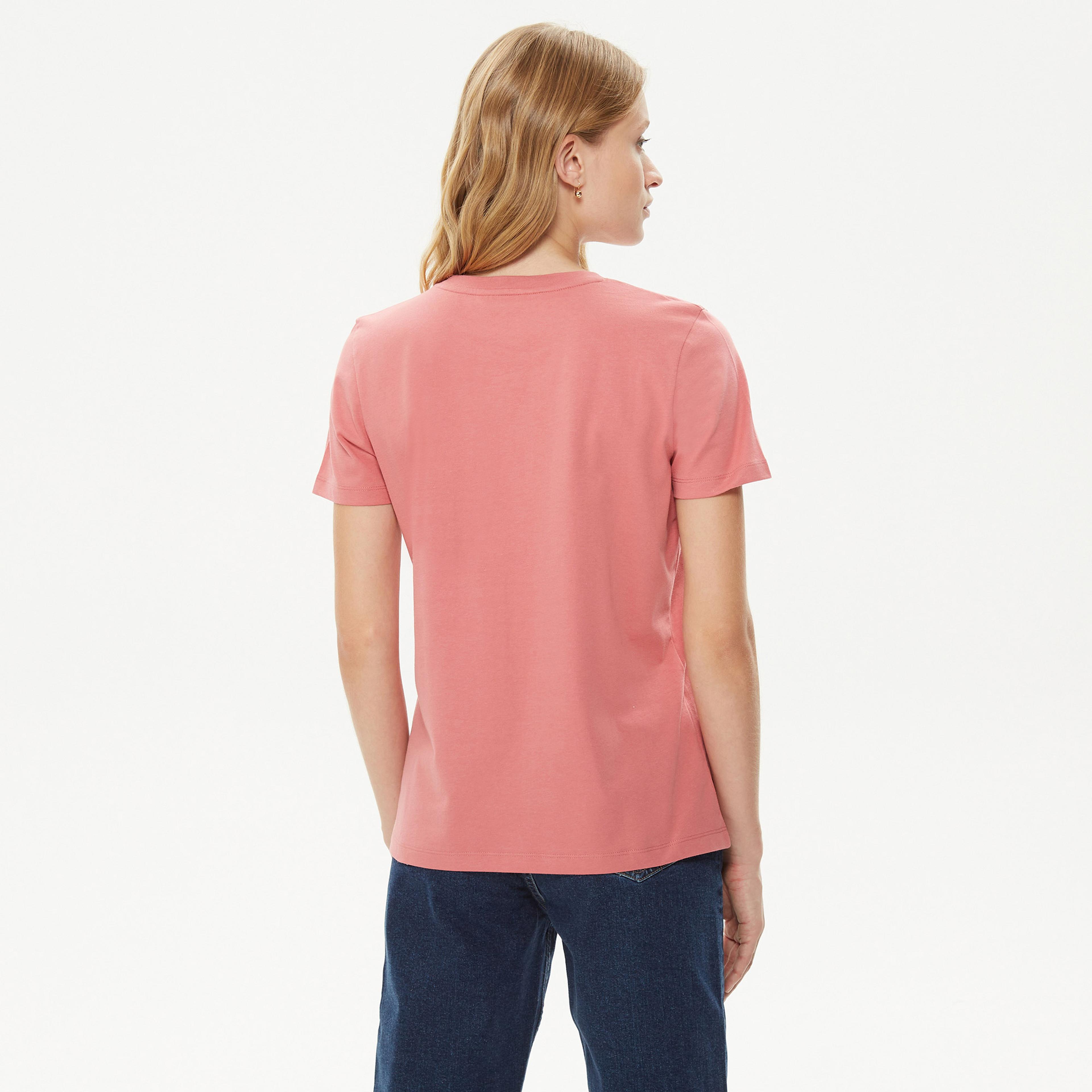 Tommy Hilfiger Regular C-Nk Kadın Pembe T-Shirt