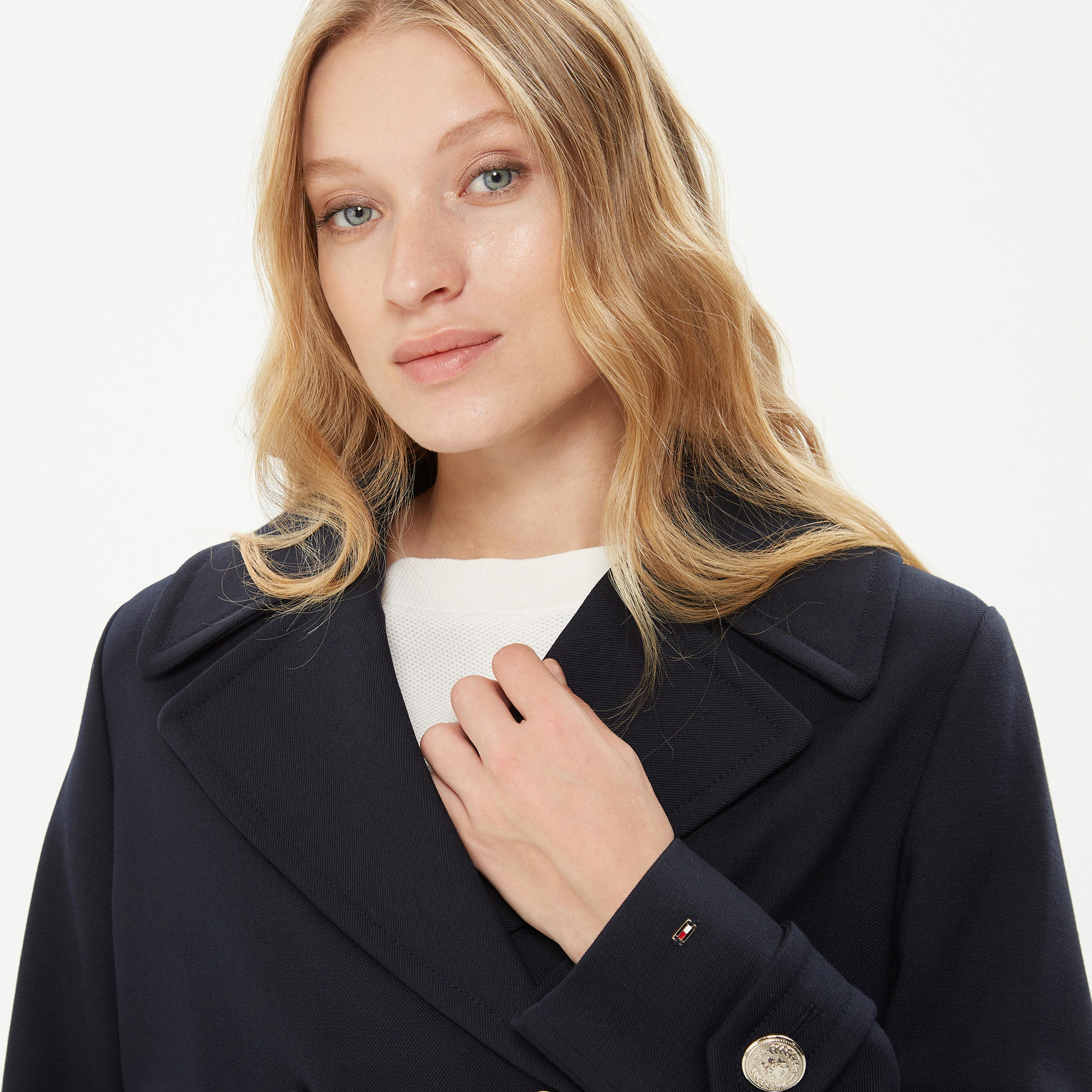 Tommy Hilfiger Wool Blend DB Peacoat Kadın Lacivert Kaban