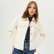 Tommy Hilfiger Denim Straight Teddy Kadın Krem Rengi Ceket