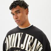 Tommy Jeans Skater Prep Logo Crew Erkek Siyah Sweatshirt