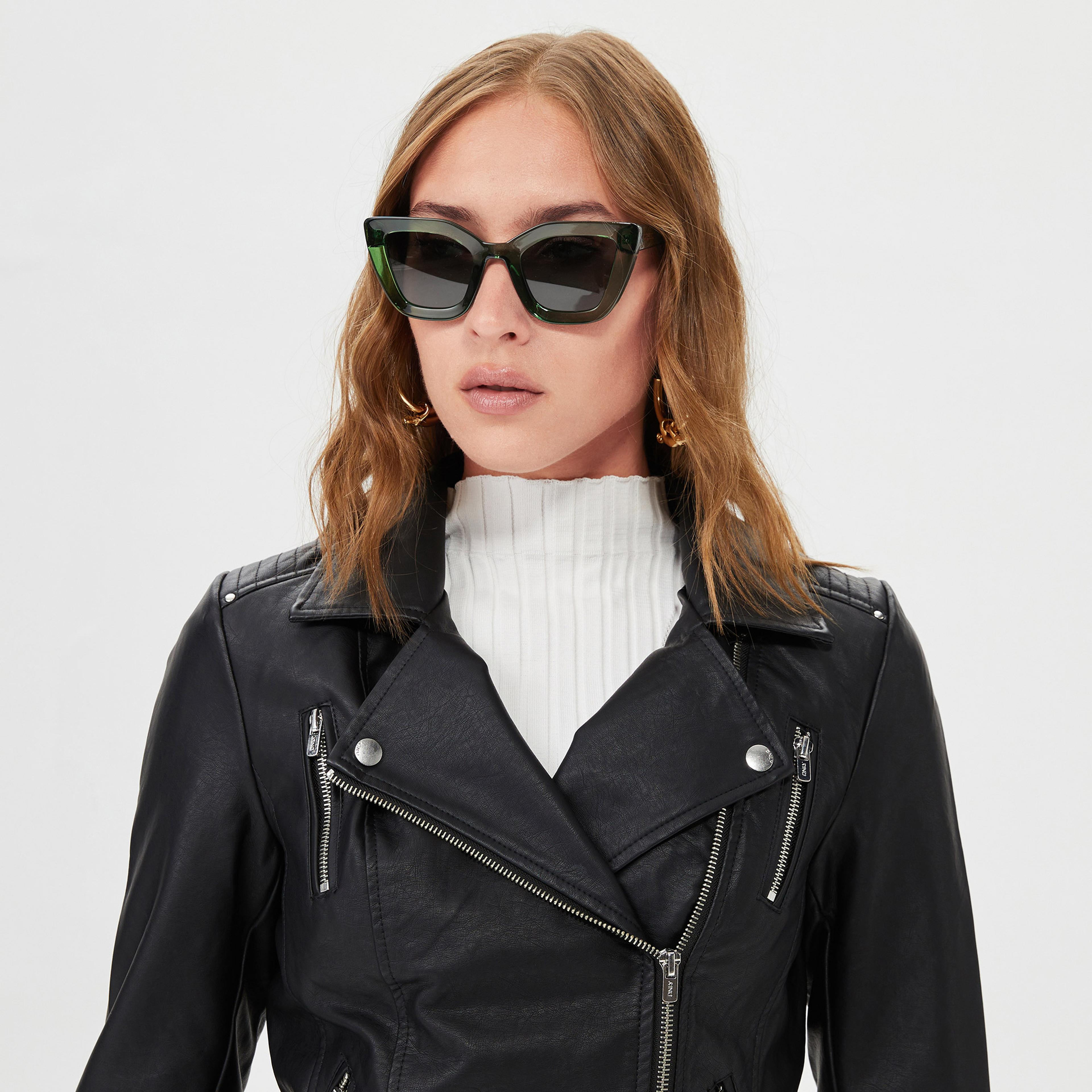 Only Onlgemma Faux Deri Biker Kadın Siyah Ceket