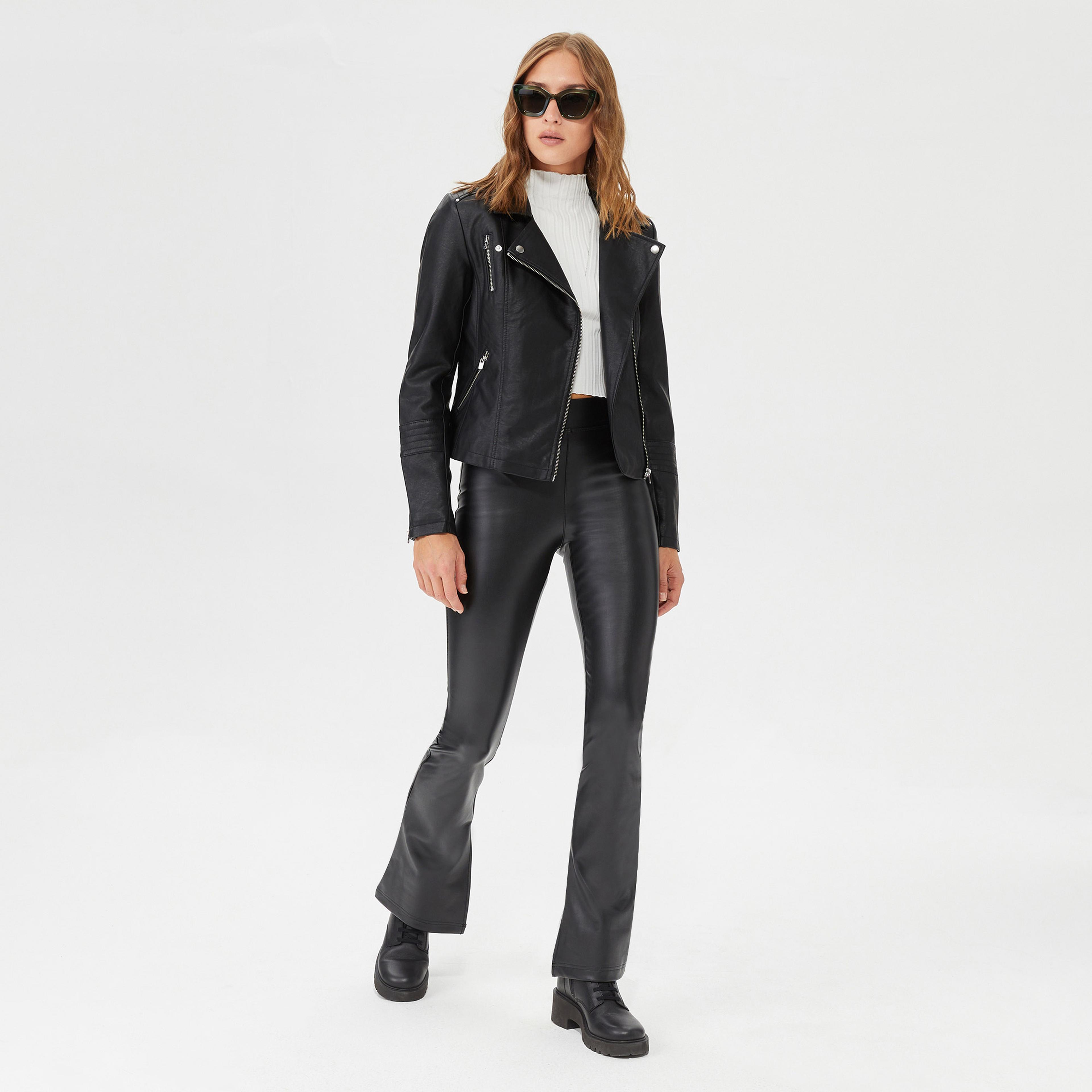Only Onlgemma Faux Deri Biker Kadın Siyah Ceket