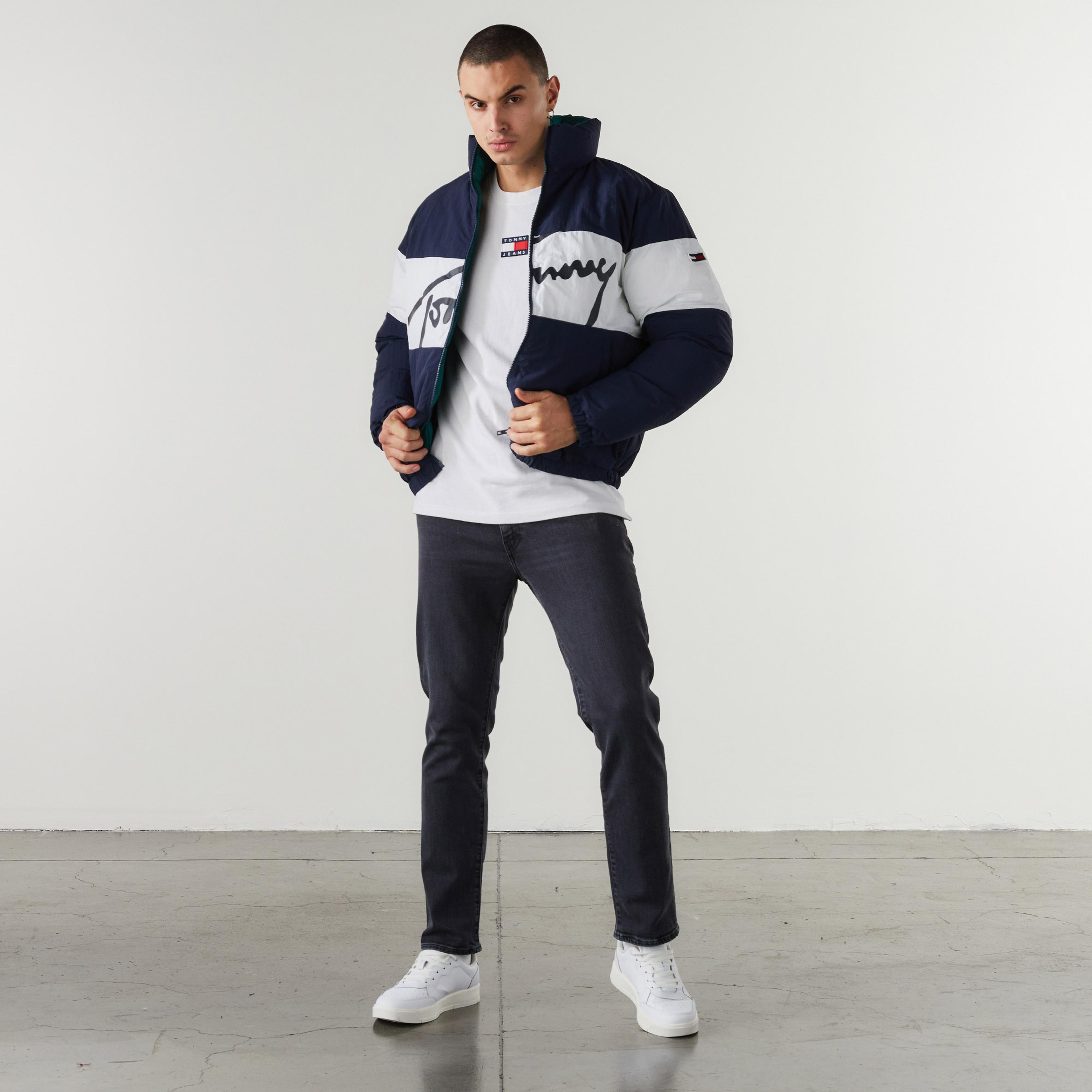 Tommy Jeans Reversible Signature Puffer Erkek Mavi Ceket