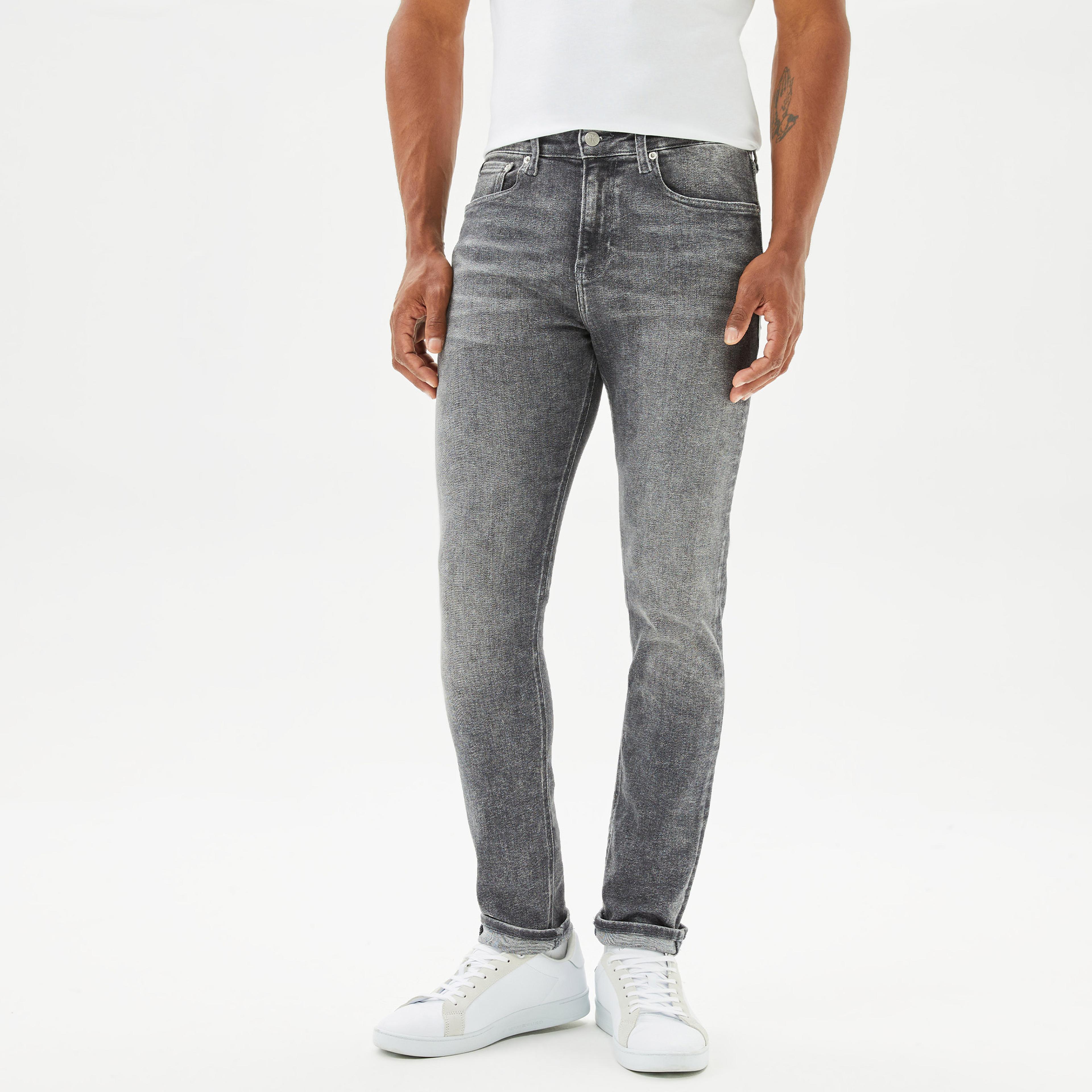 Calvin Klein Skinny Erkek Gri Jean