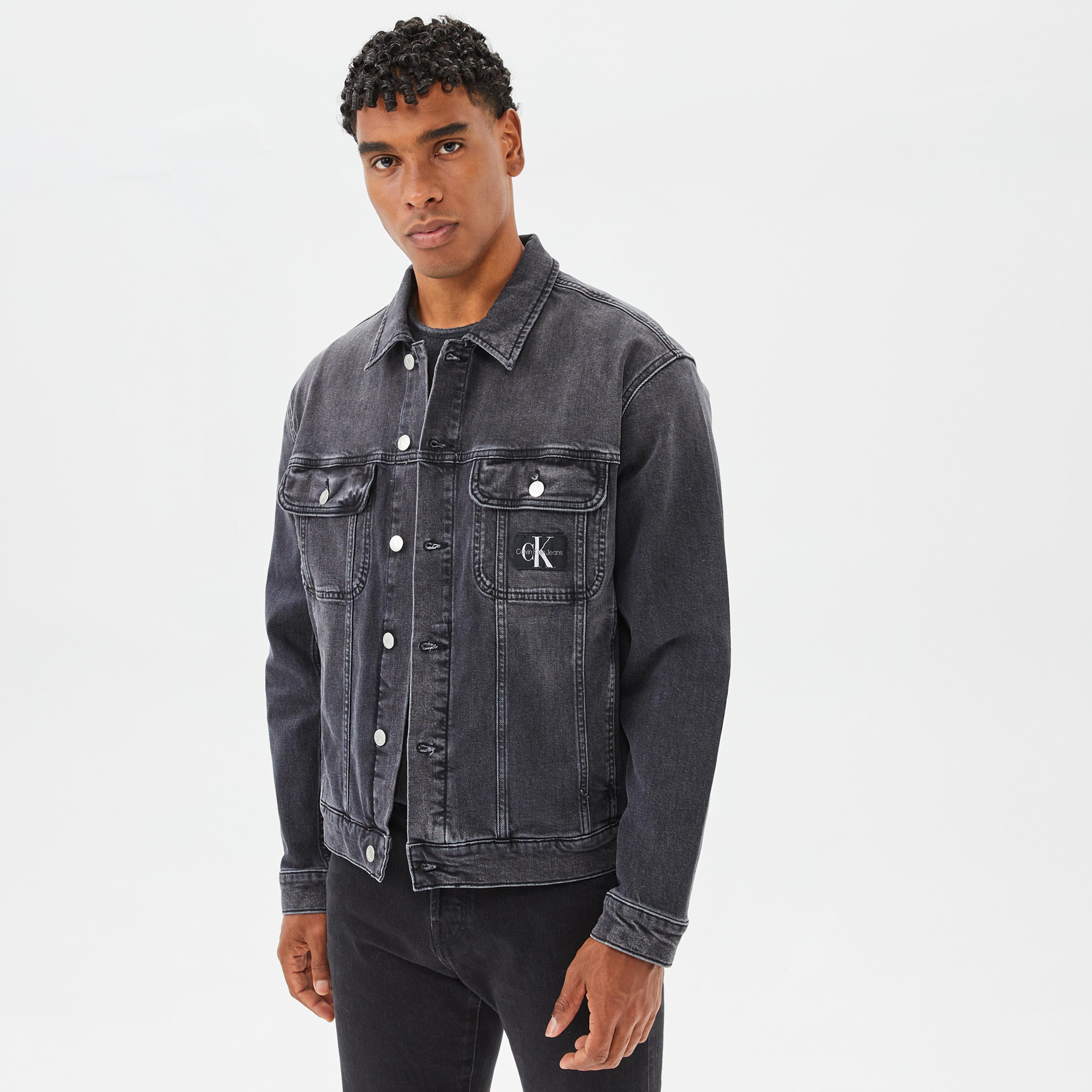 Calvin Klein Regular 90S Denim Erkek Gri Ceket