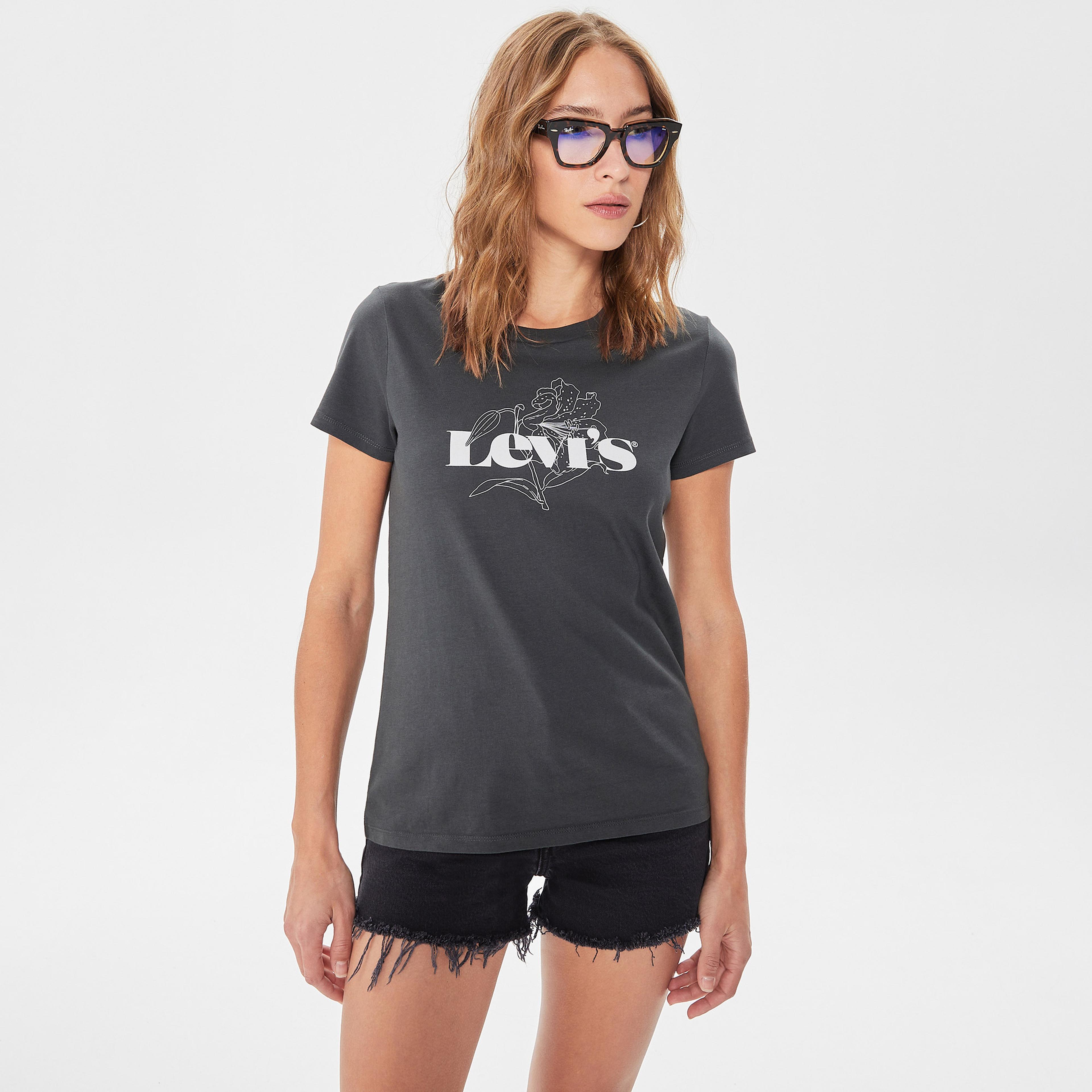 Levi's The Perfect Liy Mv Logo Pirate Kadın Siyah T-Shirt