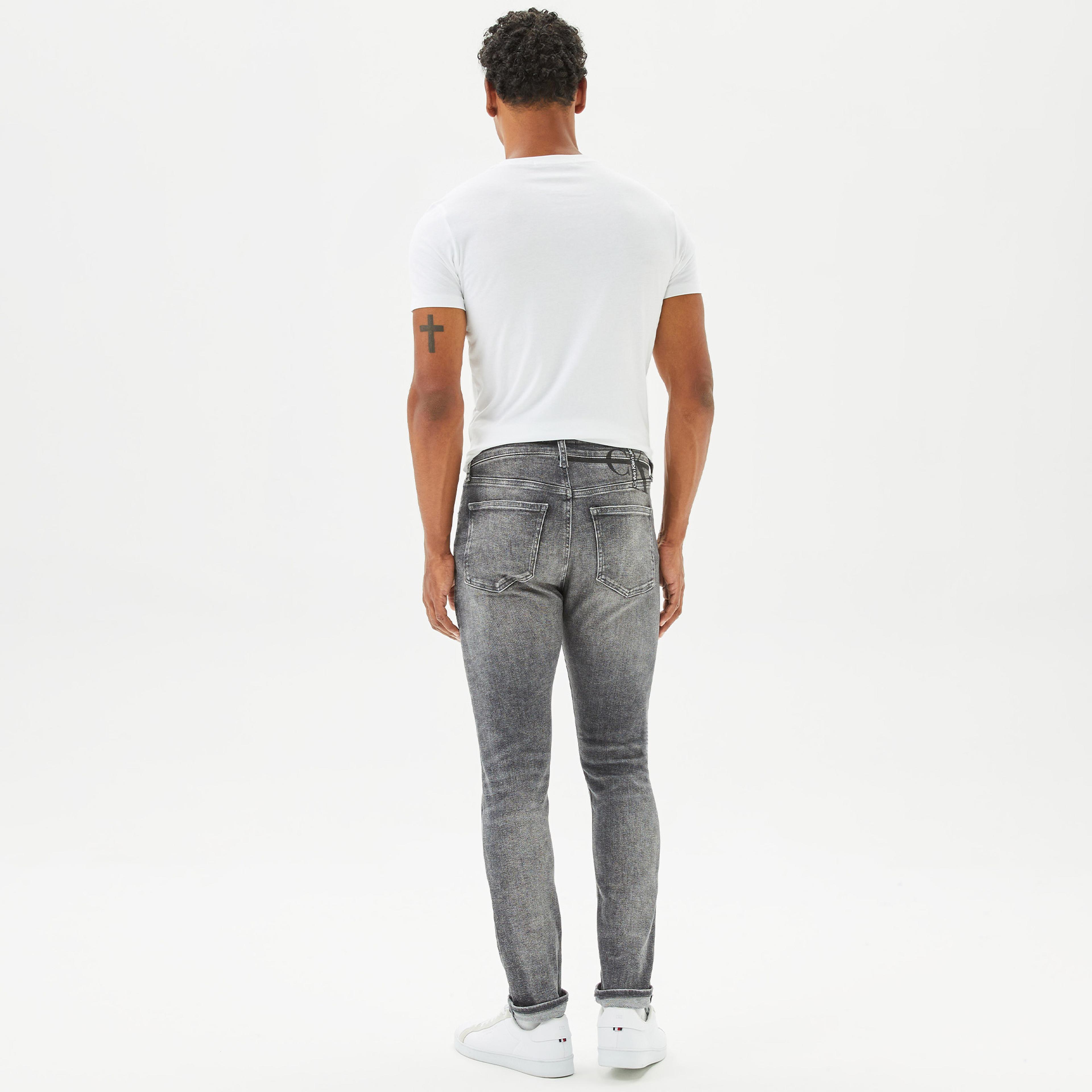 Calvin Klein Skinny Erkek Gri Jean