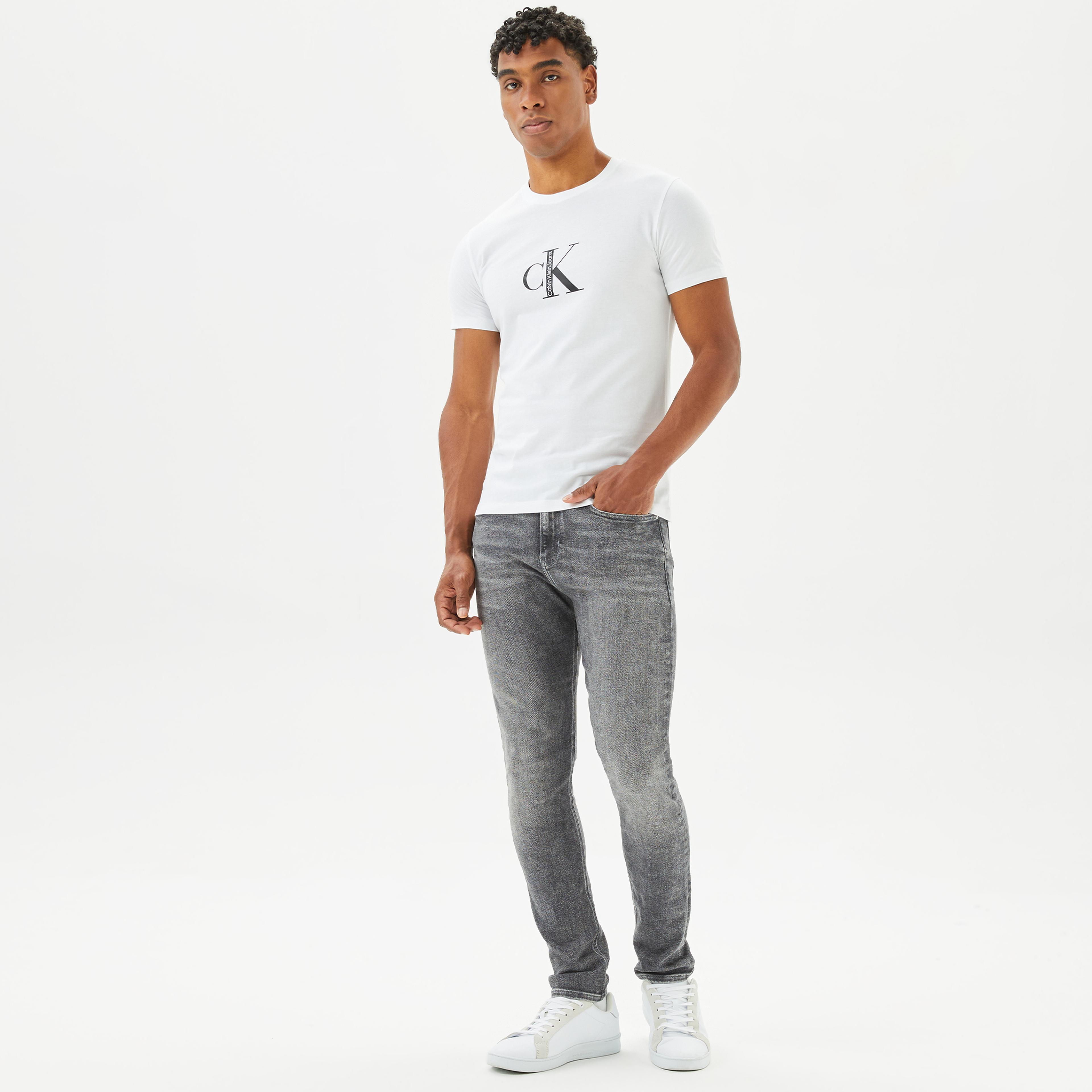 Calvin Klein Skinny Erkek Gri Jean