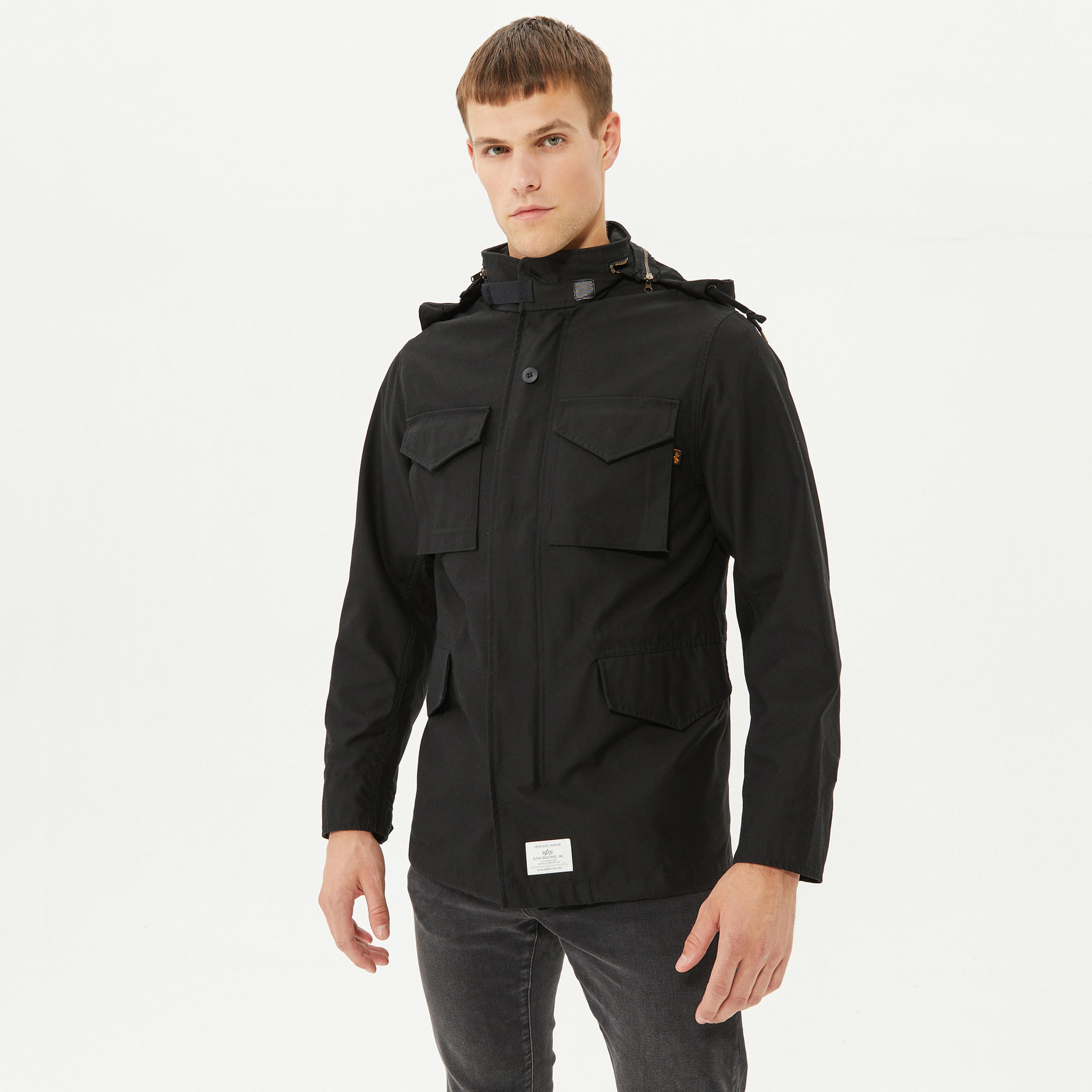 Alpha Industries Erkek Siyah M-65 Mod Saha Montu