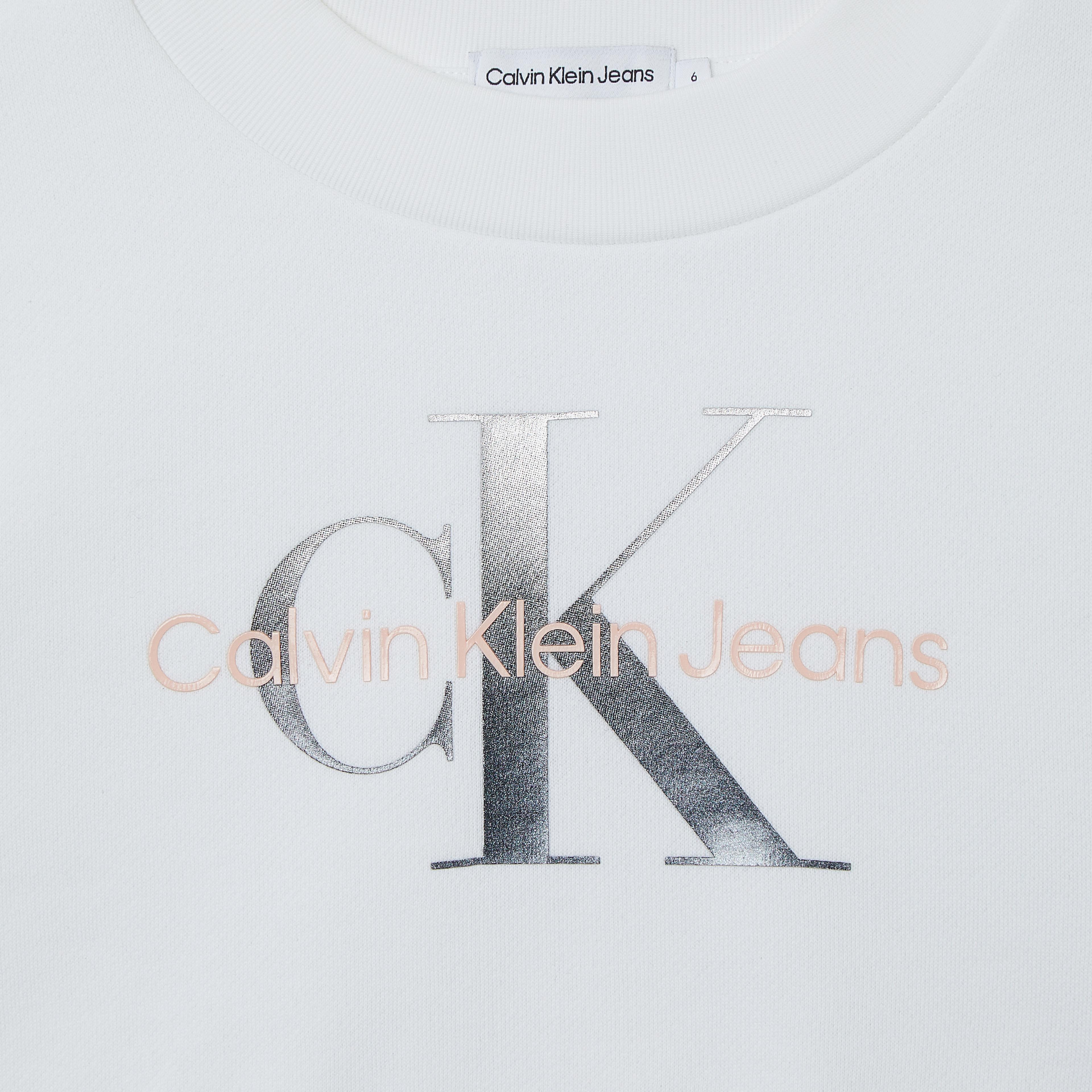 Calvin Klein Gradient Monogram Çocuk Beyaz Sweatshirt