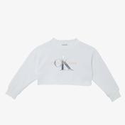 Calvin Klein Gradient Monogram Çocuk Beyaz Sweatshirt