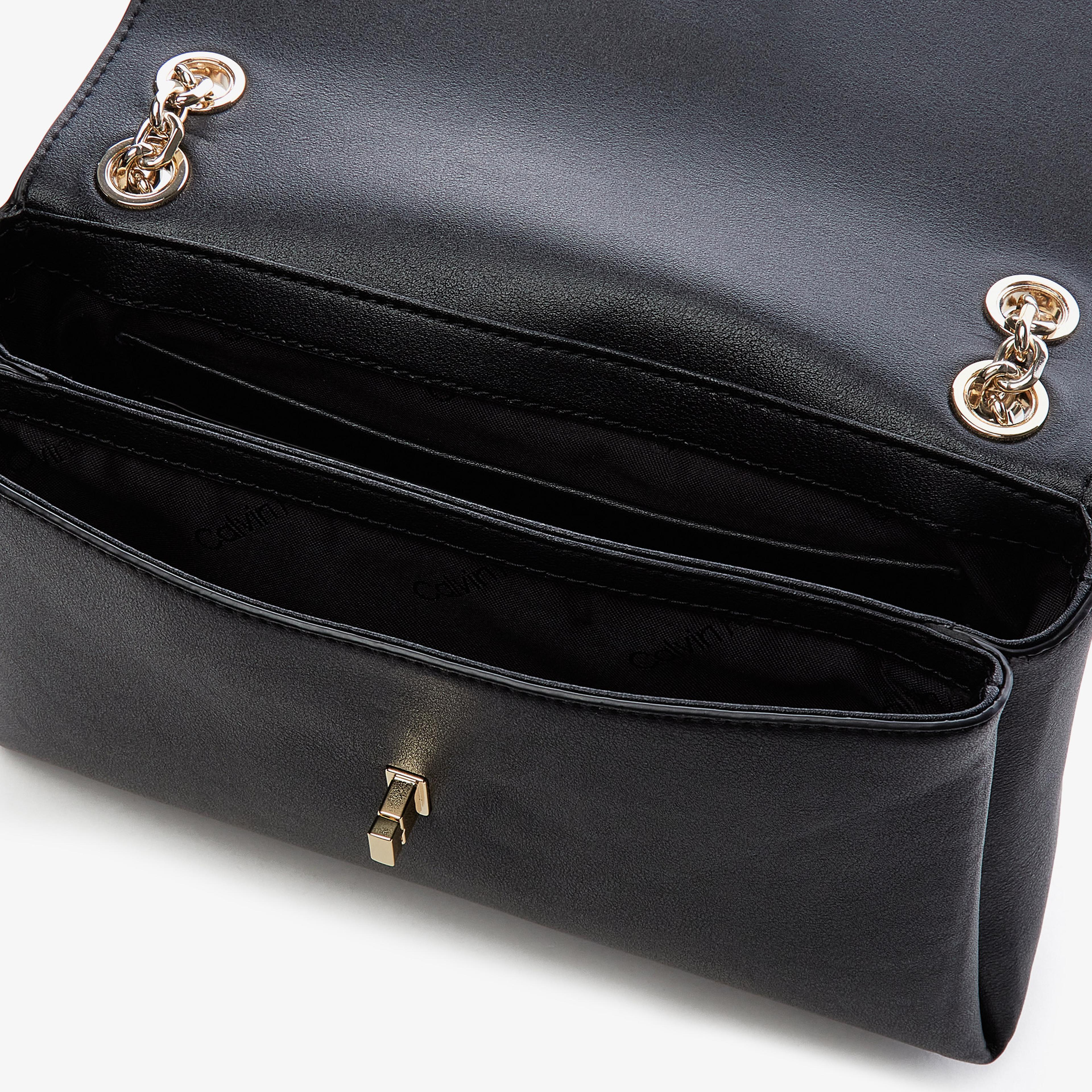 Calvin Klein Re-Lock Crossbody Kadın Siyah Omuz Çantası