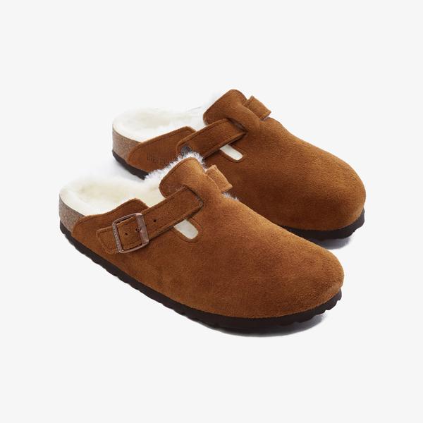 Birkenstock Mink Boston Fell Kadın Kahverengi Terlik_1