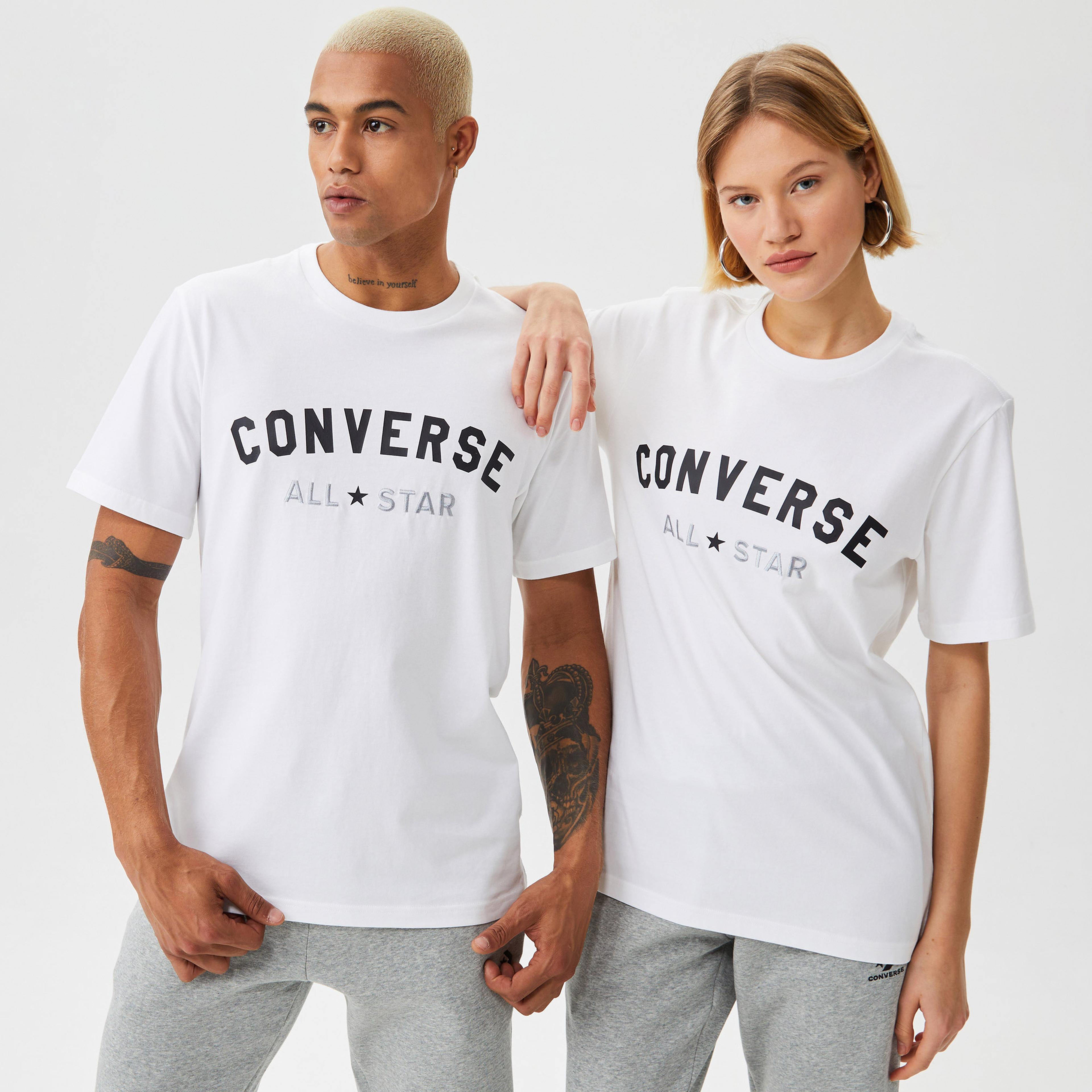 Converse Go-To All Star Logo Unisex Beyaz T-Shirt