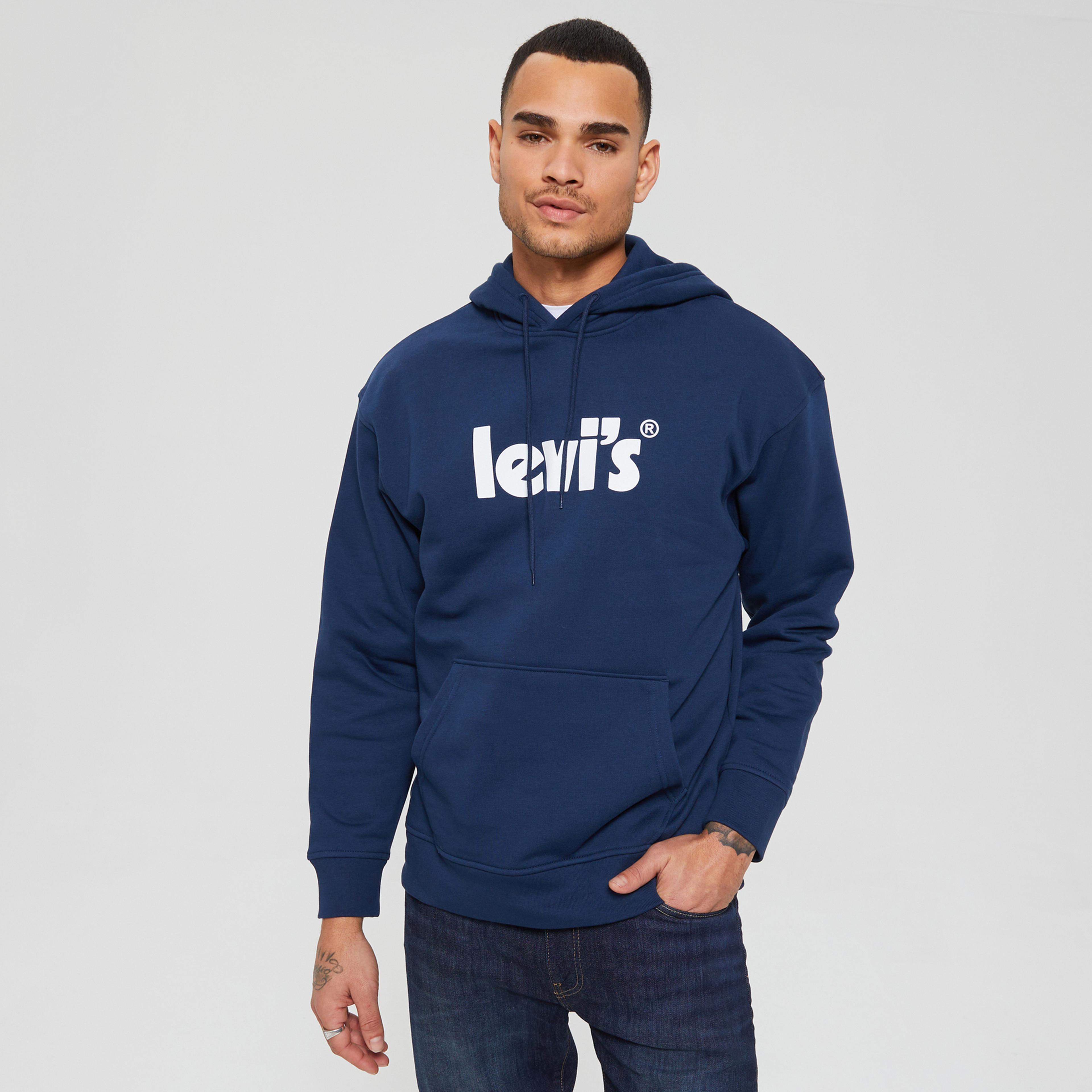 Levi's T3 Relaxed Graphic Core Poster Erkek Mavi Sweatshirt