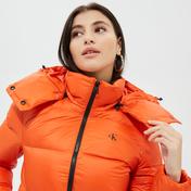 Calvin Klein Recycled Nylon Down Puffer Kadın Turuncu Mont