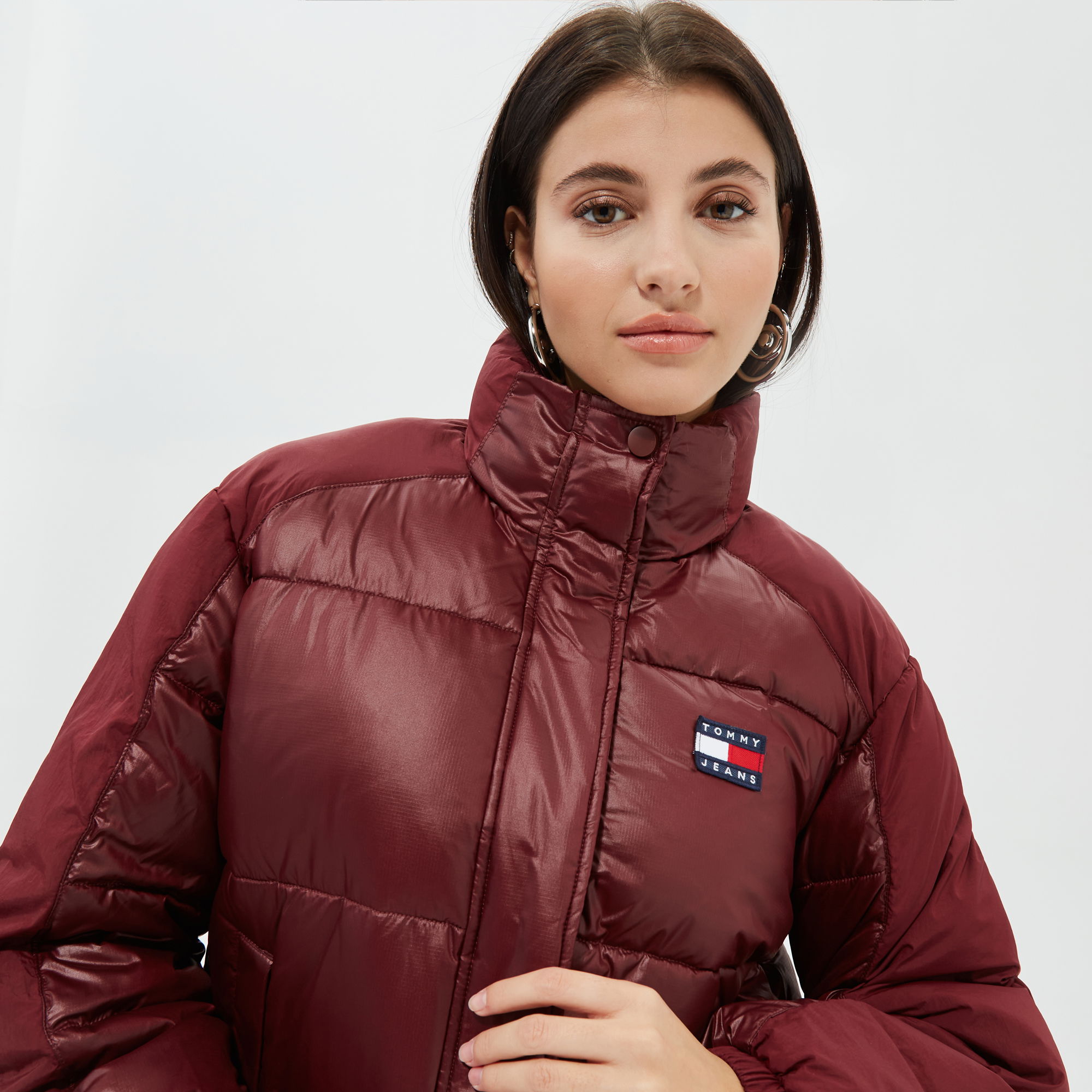 Tommy Jeans Tonal Badge Puffer Kadın Bordo Mont Kadin Ceket And Mont 34 4672782 Superstep 