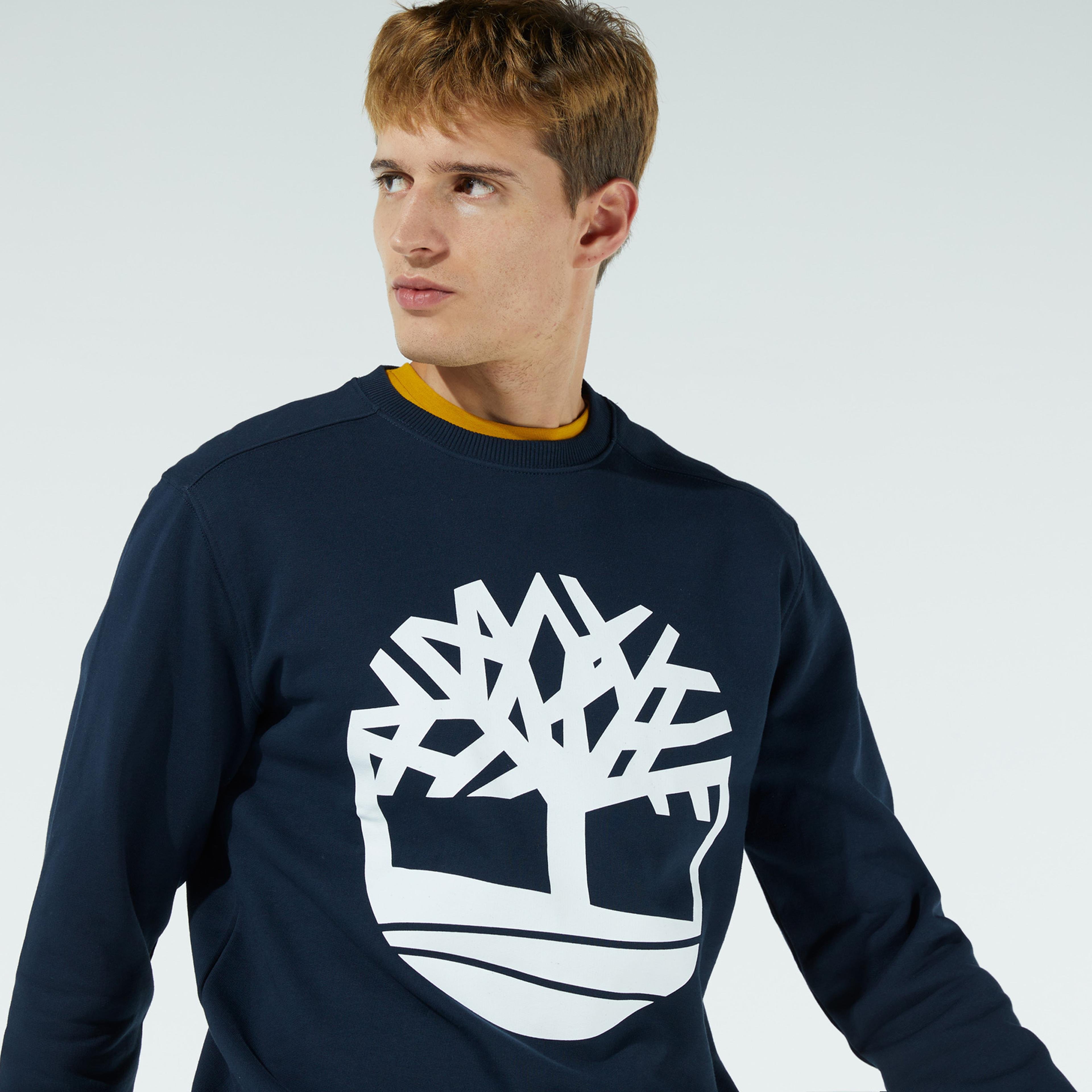 Timberland YC Core Tree Logo Crew Neck Erkek Lacivert Sweatshirt