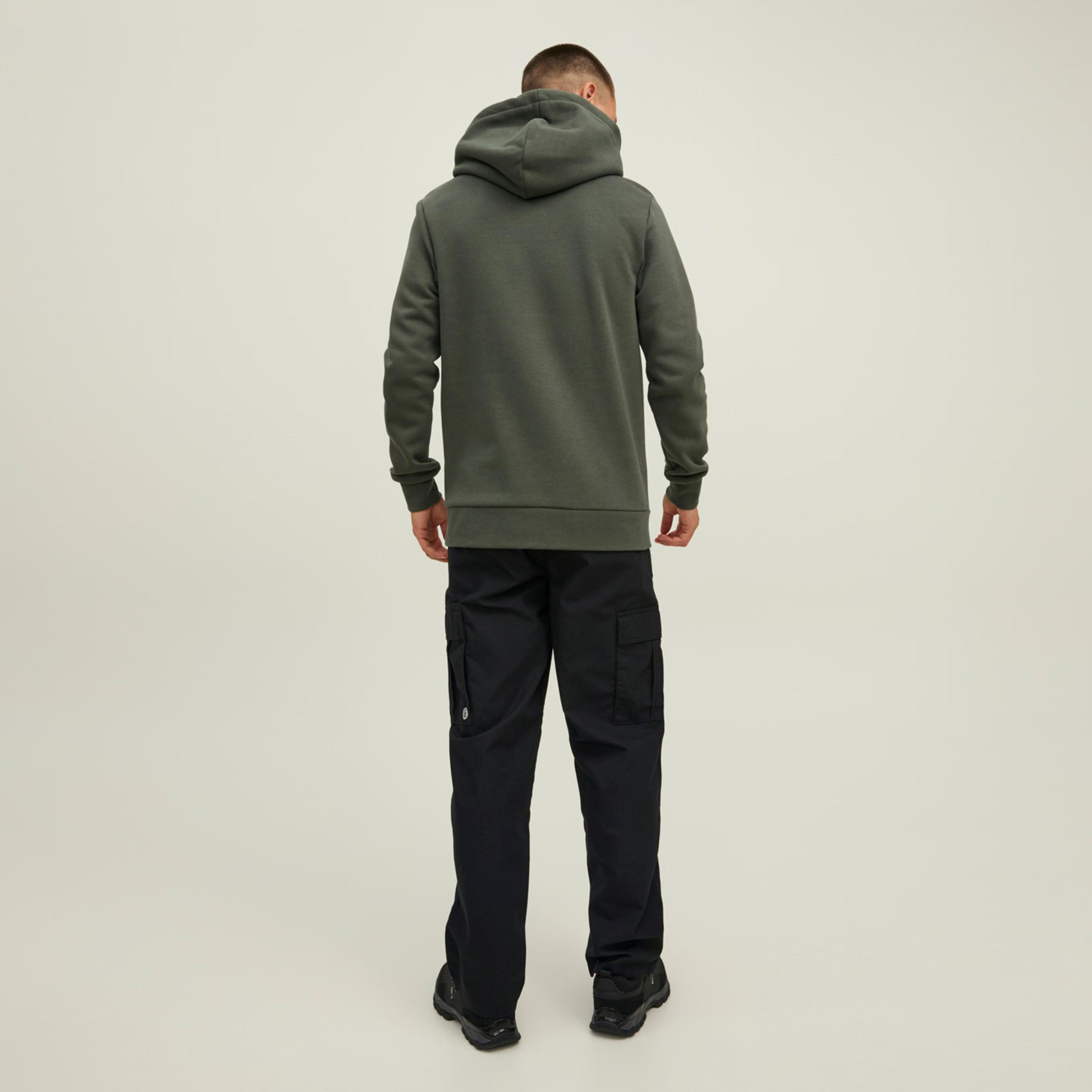 Jack & Jones Jcotech Logo Sweat Hood Erkek Siyah Sweatshirt