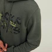 Jack & Jones Jcotech Logo Sweat Hood Erkek Siyah Sweatshirt