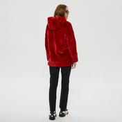 Only Onlmalou Faux Fur Coat Kadın Kırmızı Mont